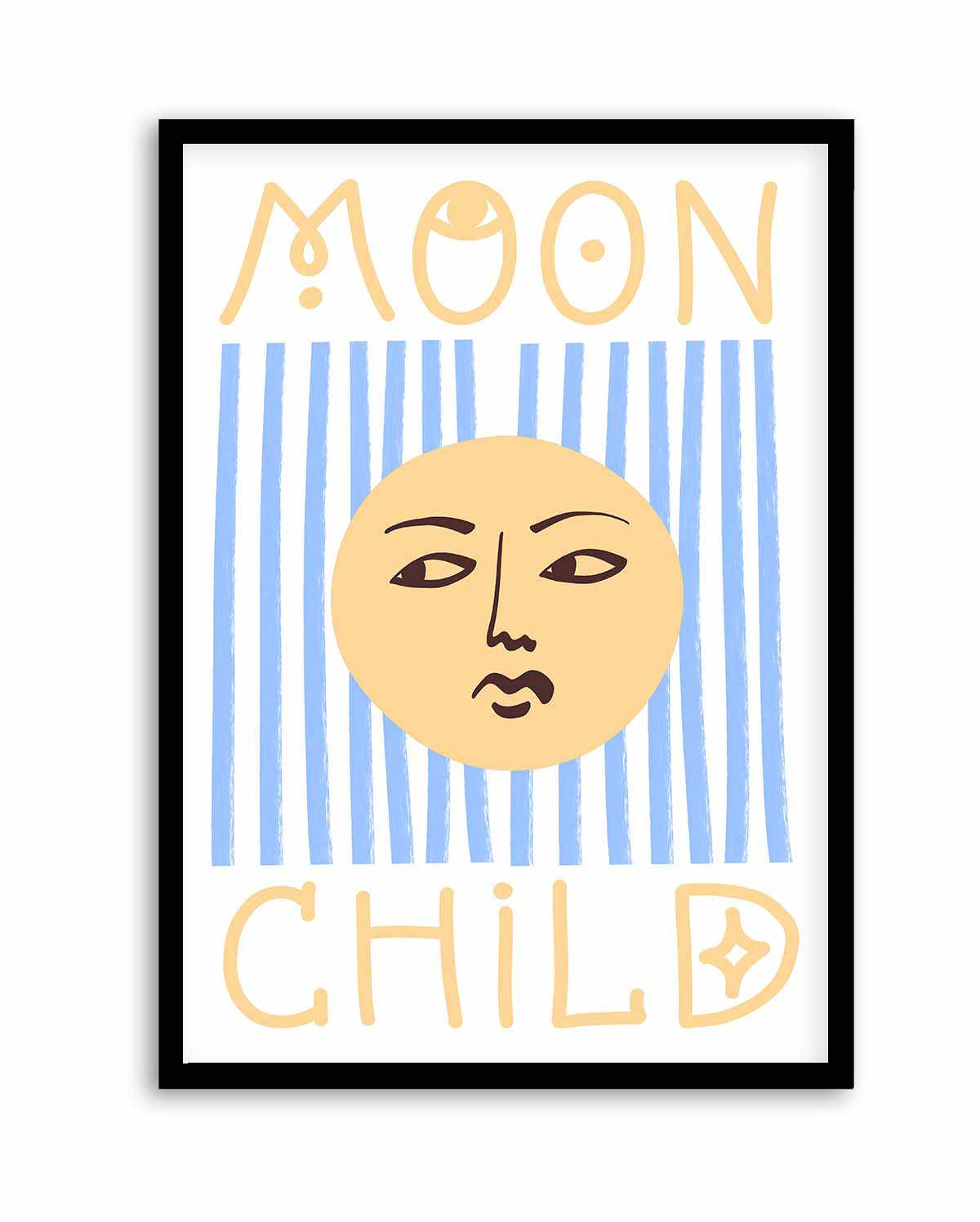 Striped Moon Child by Grace Digital Art | Art Print