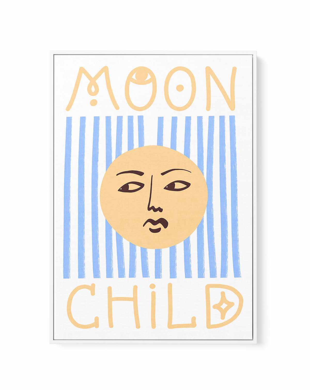 Striped Moon Child by Grace Digital Art | Framed Canvas Art Print