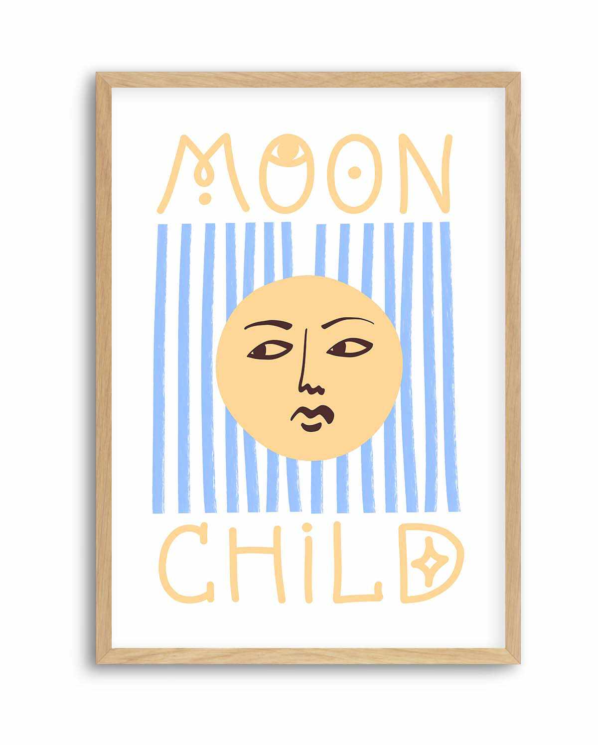 Striped Moon Child by Grace Digital Art | Art Print