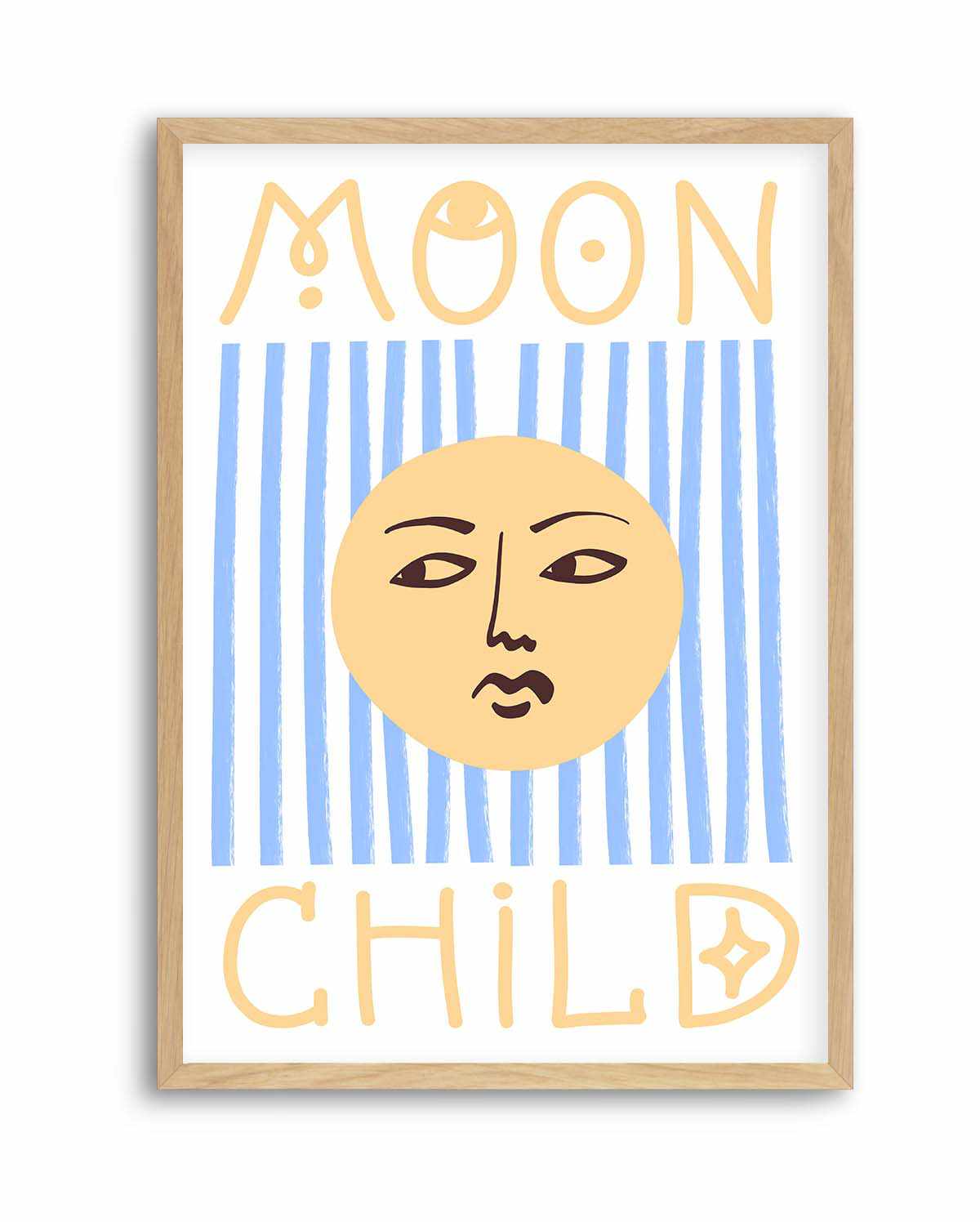 Striped Moon Child by Grace Digital Art | Art Print