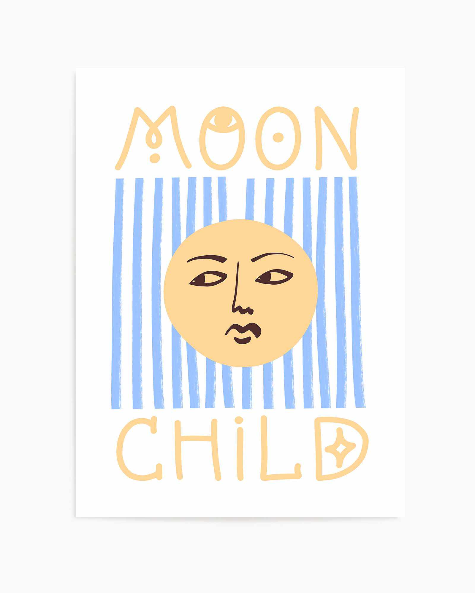 Striped Moon Child by Grace Digital Art | Art Print