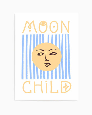 Striped Moon Child by Grace Digital Art | Art Print from Olive et Oriel where you can shop wallpaper and artworks online