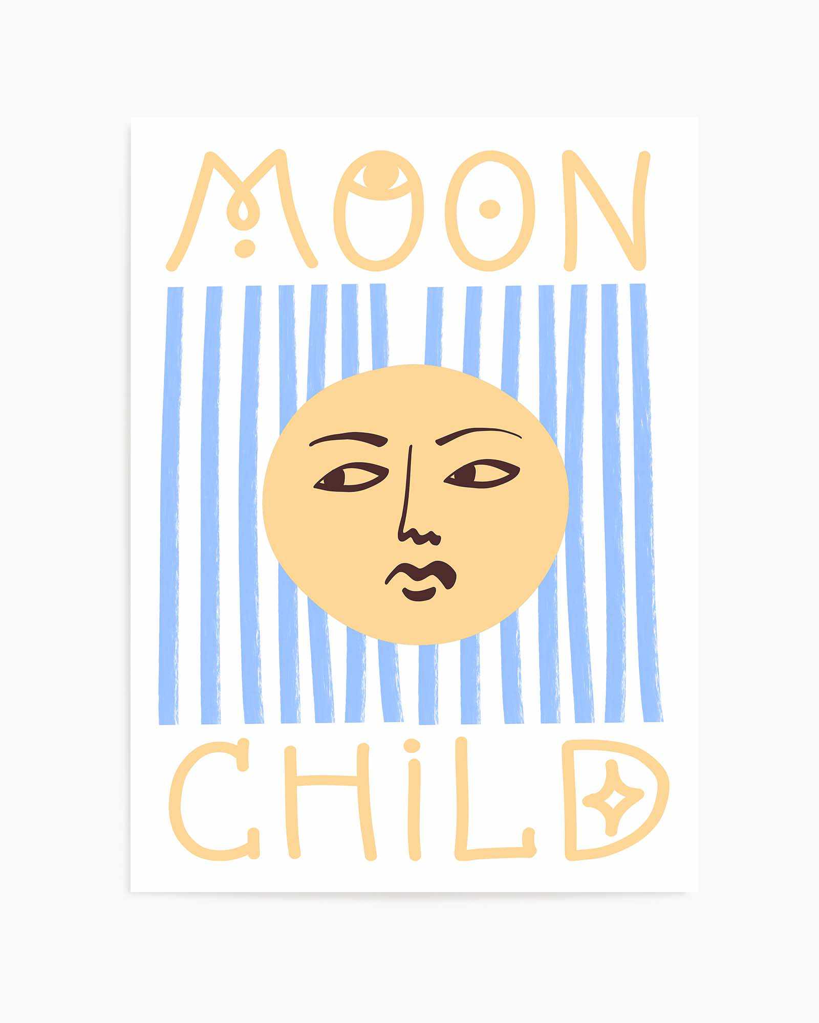 Striped Moon Child by Grace Digital Art | Art Print