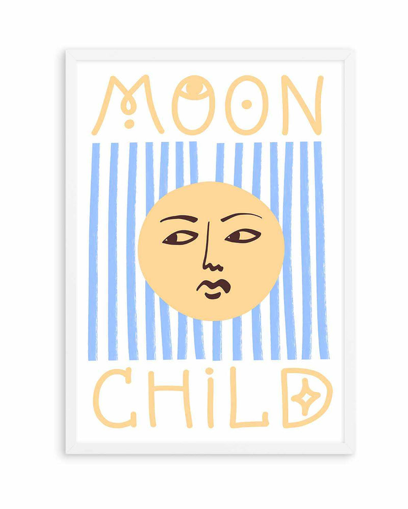 Striped Moon Child by Grace Digital Art | Art Print