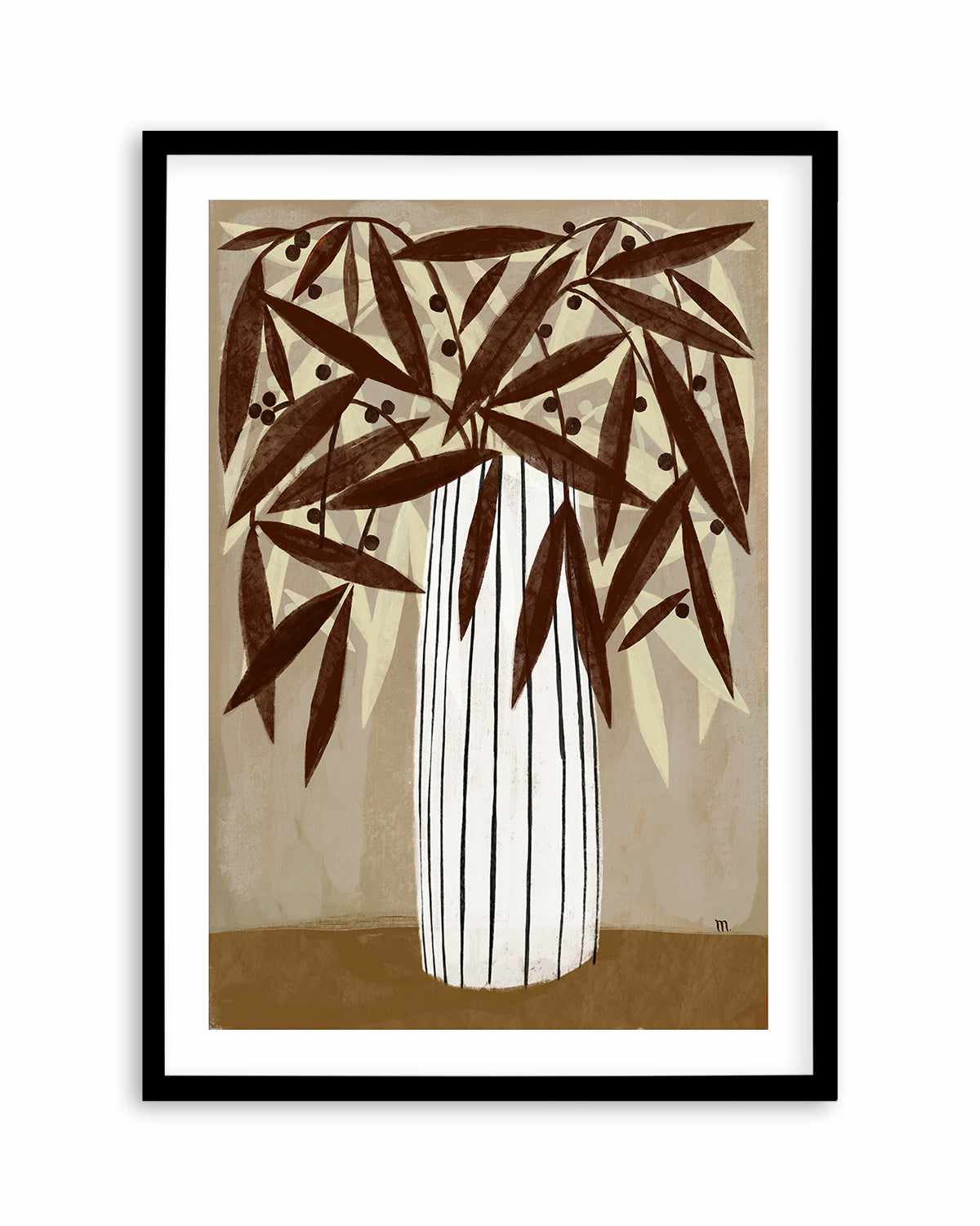 Striped Vase Neutrals by Marco Marella | Art Print