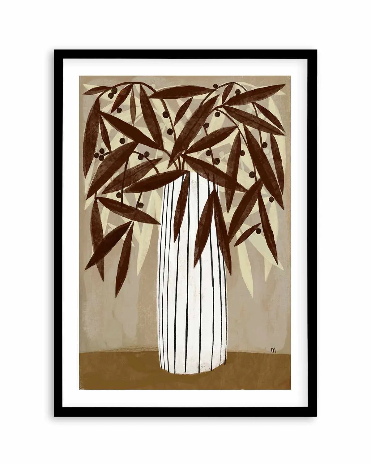 Striped Vase Neutrals by Marco Marella | Art Print from Olive et Oriel where you can shop wallpaper and artworks online