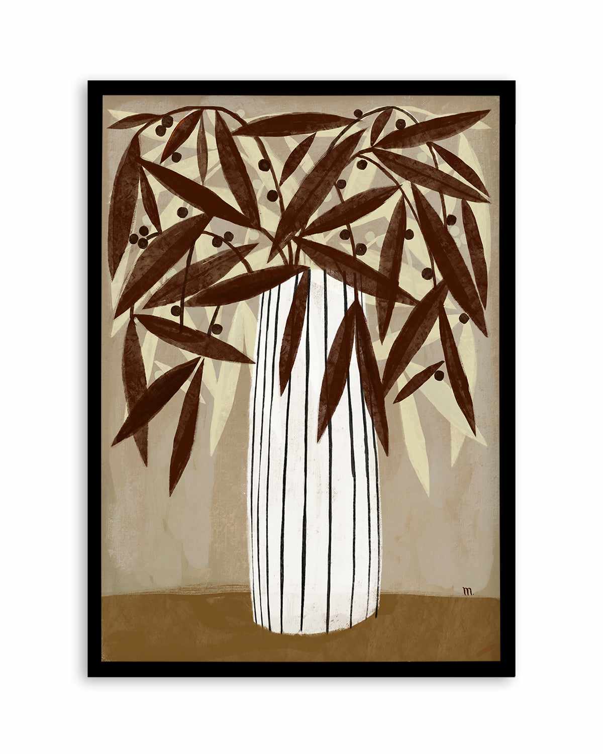 Striped Vase Neutrals by Marco Marella | Art Print