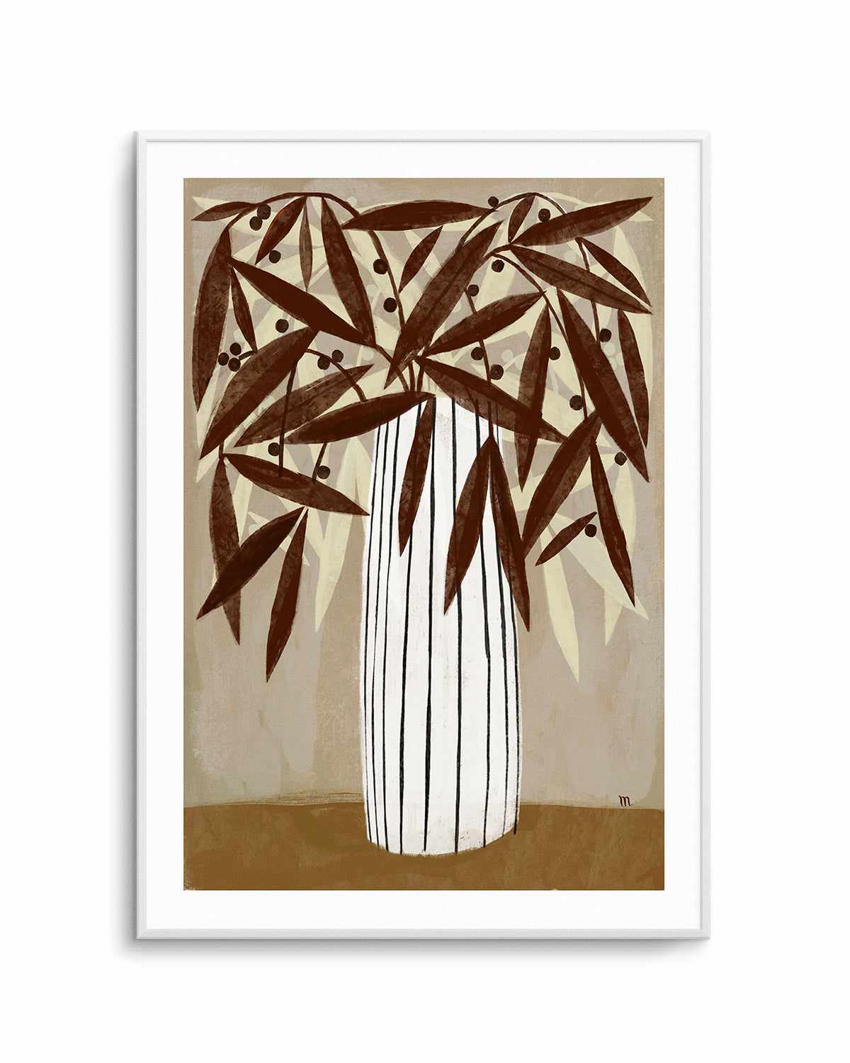 Striped Vase Neutrals by Marco Marella | Art Print