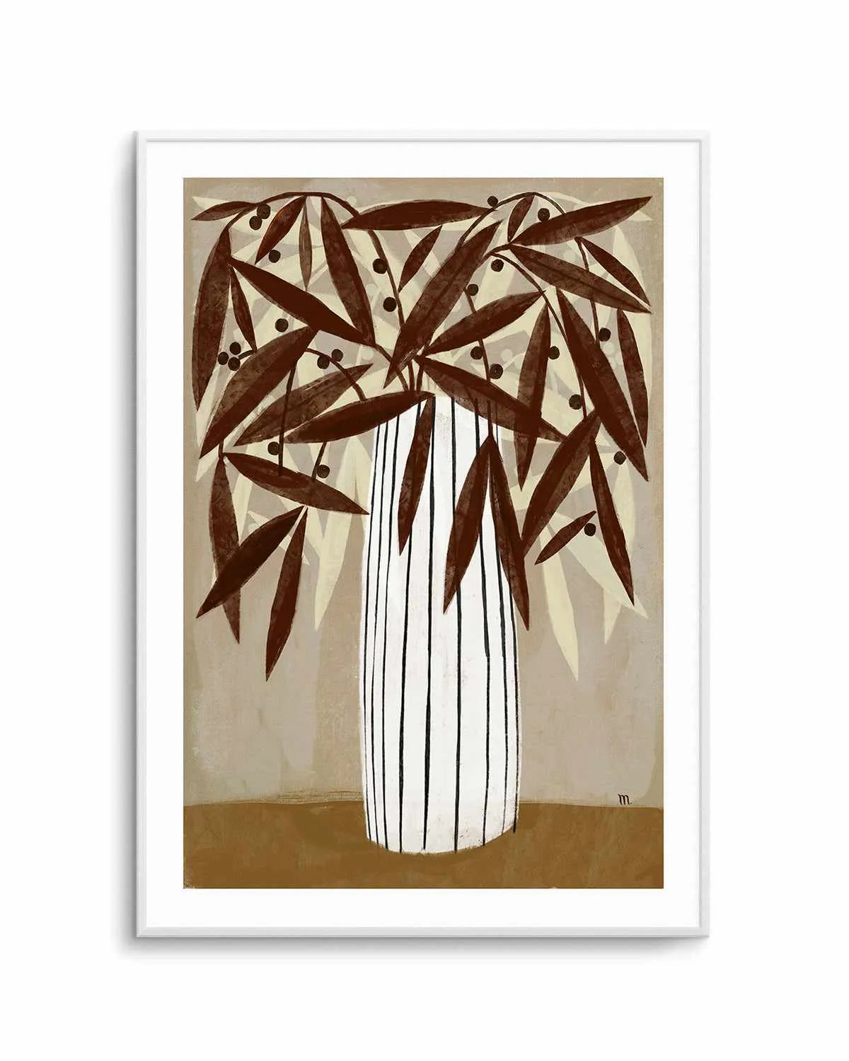 Striped Vase Neutrals by Marco Marella | Art Print from Olive et Oriel where you can shop wallpaper and artworks online