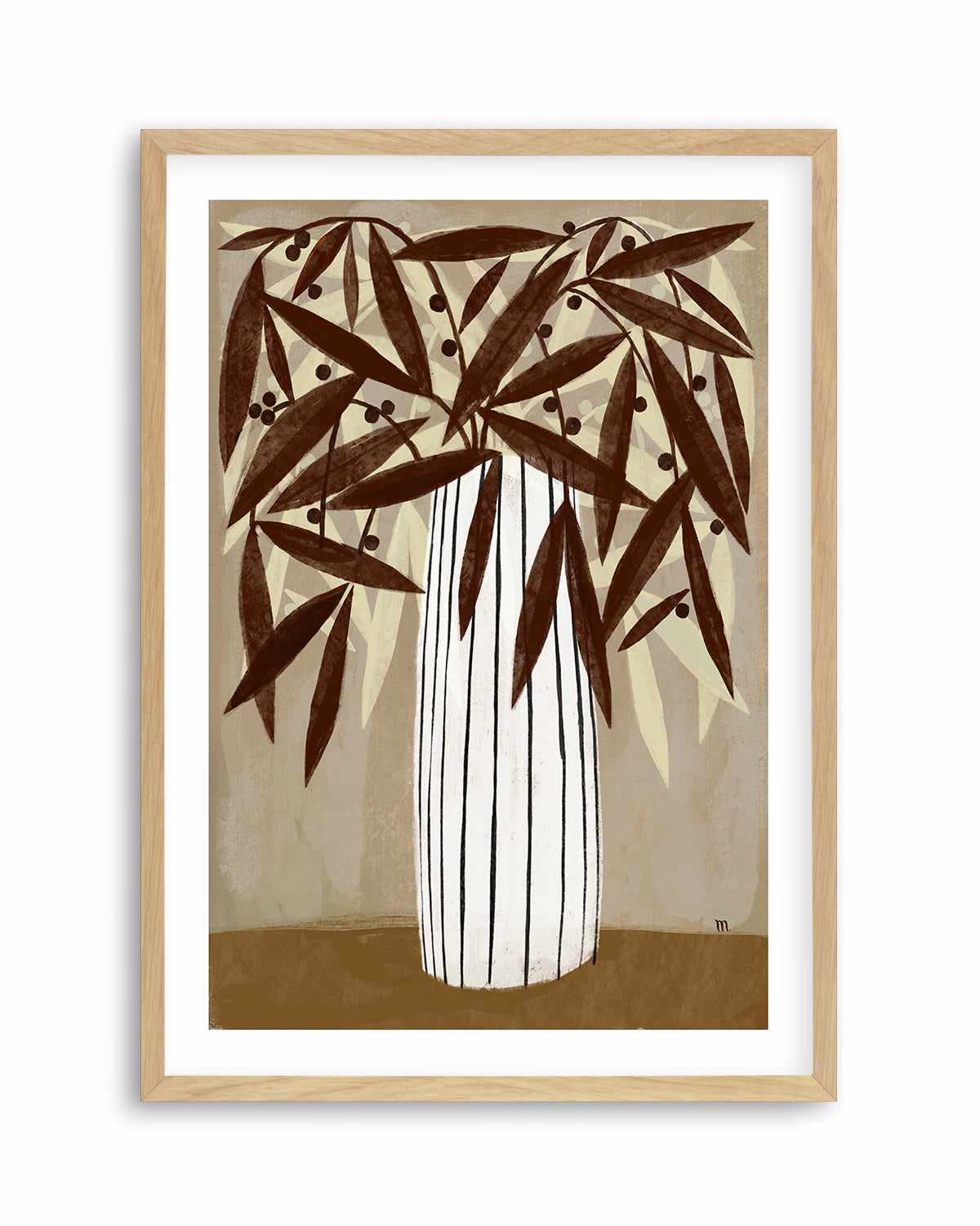 Striped Vase Neutrals by Marco Marella | Art Print