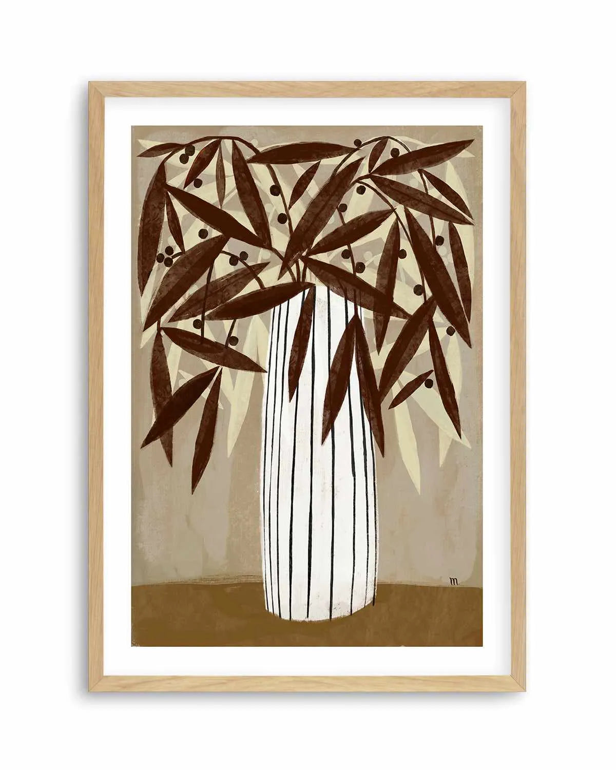 Striped Vase Neutrals by Marco Marella | Art Print from Olive et Oriel where you can shop wallpaper and artworks online