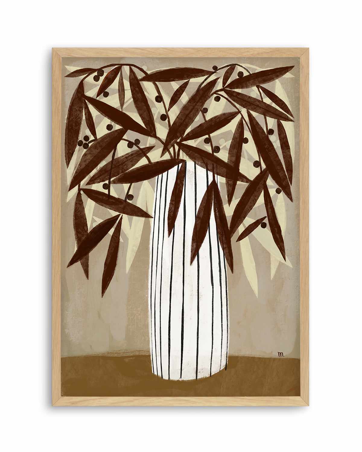 Striped Vase Neutrals by Marco Marella | Art Print