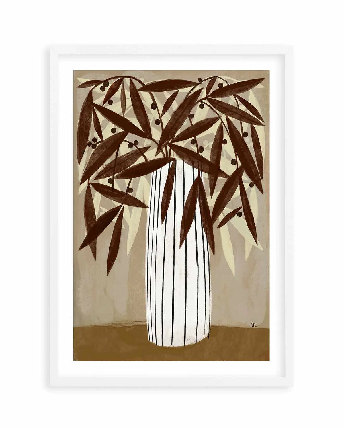 Striped Vase Neutrals by Marco Marella | Art Print from Olive et Oriel where you can shop wallpaper and artworks online