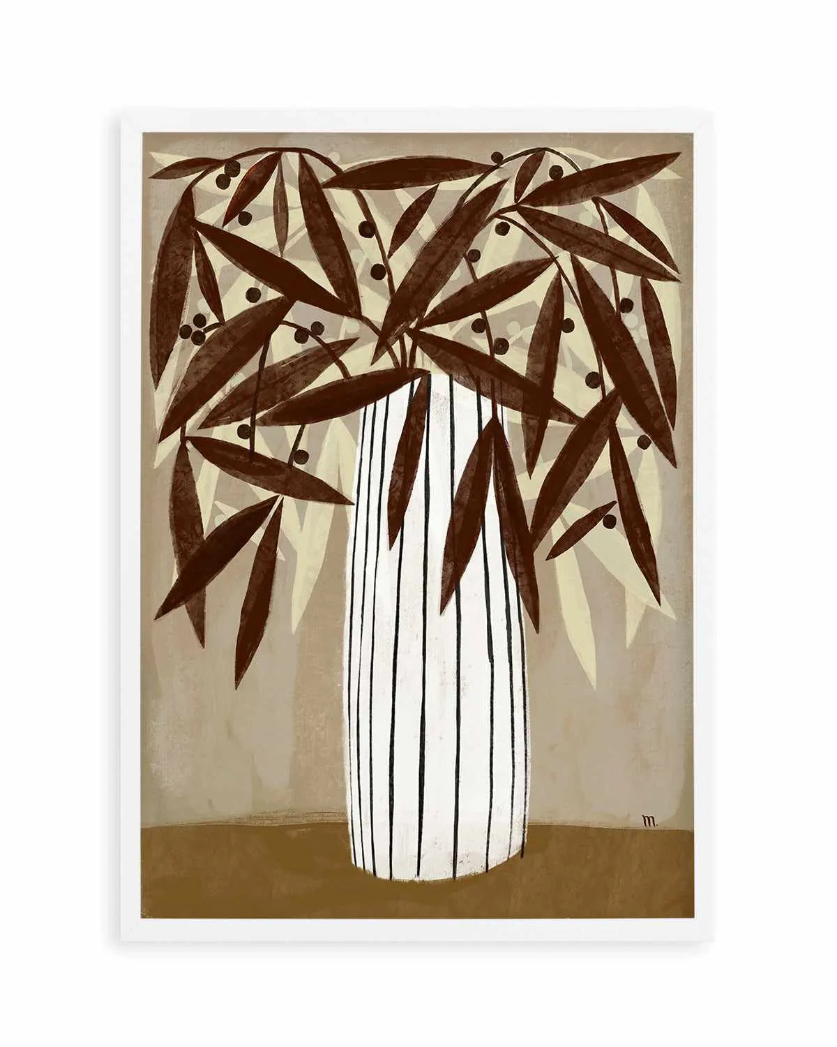 Striped Vase Neutrals by Marco Marella | Art Print from Olive et Oriel where you can shop wallpaper and artworks online