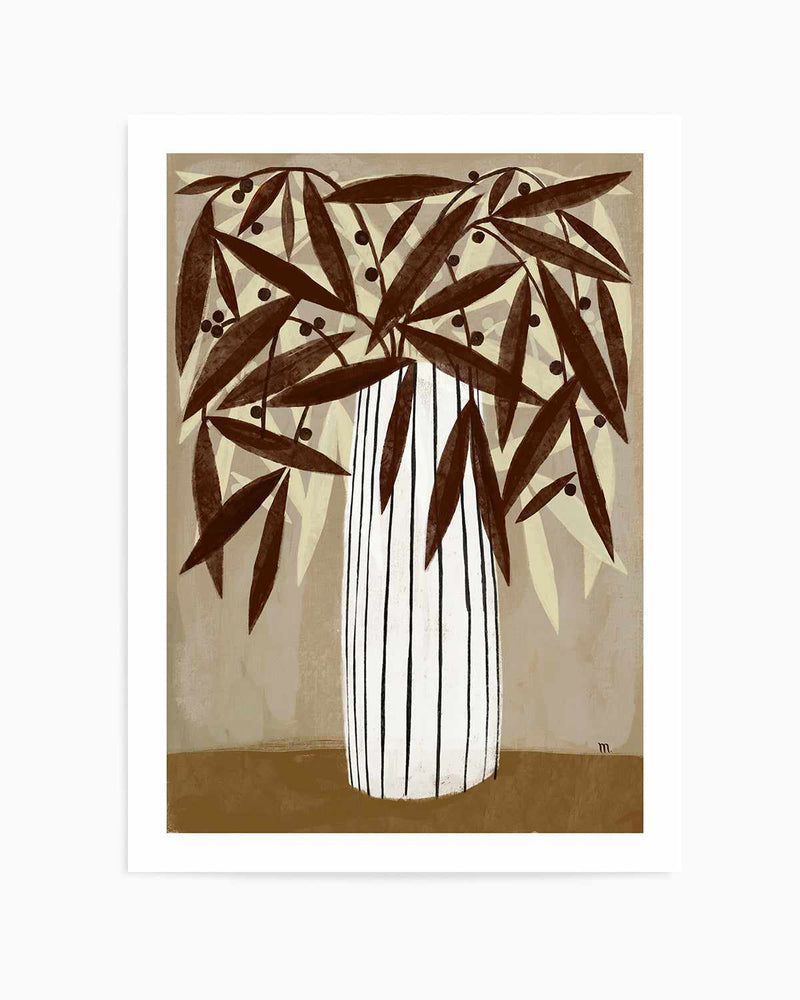 Striped Vase Neutrals by Marco Marella | Art Print