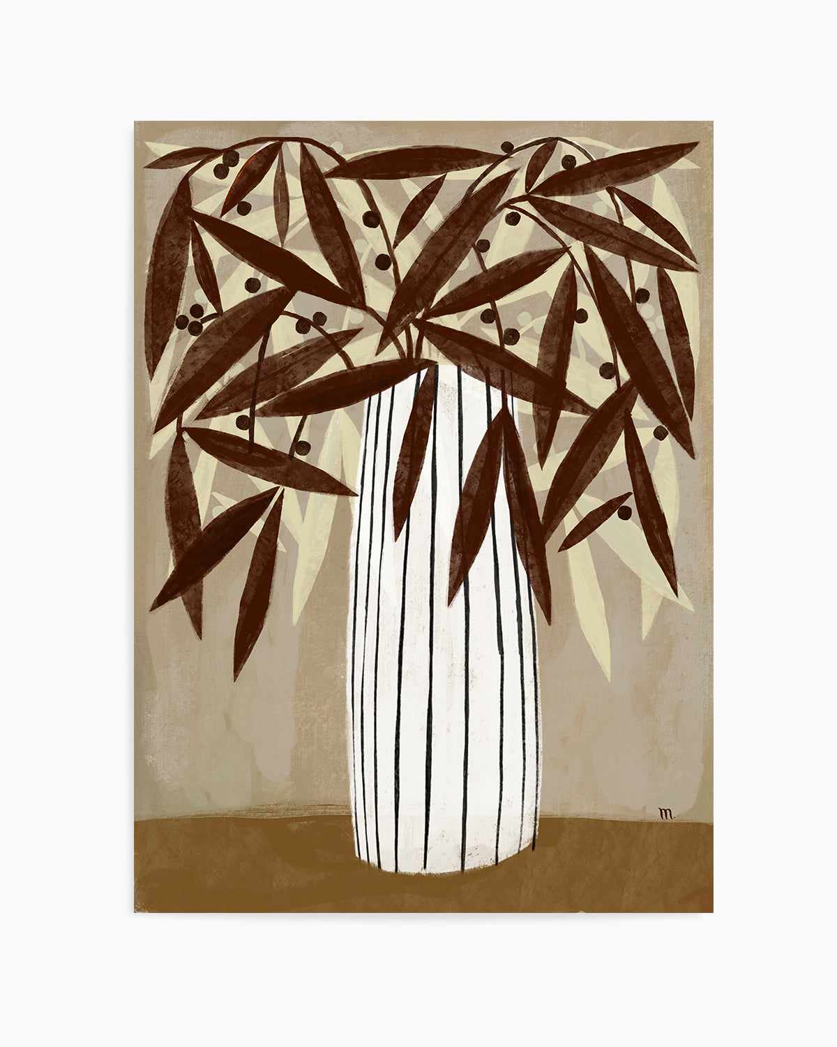 Striped Vase Neutrals by Marco Marella | Art Print