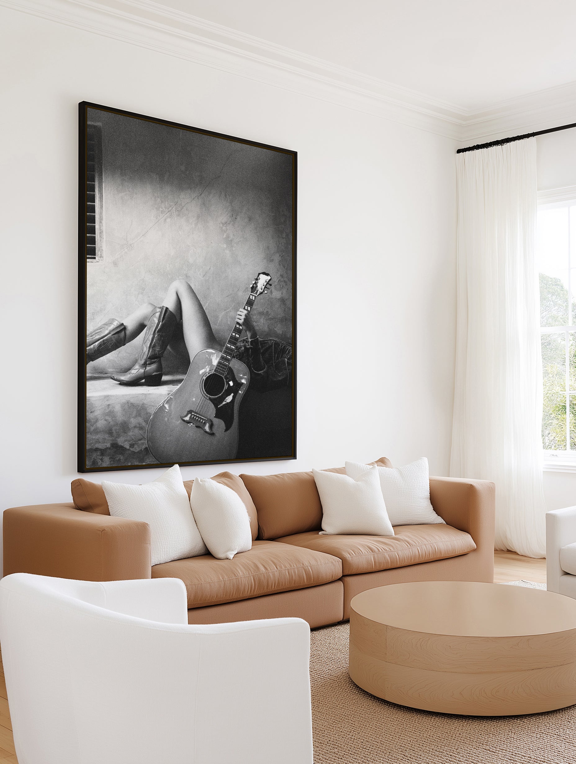 Strung Out B&W by Amy Hallam | Framed Canvas Art Print