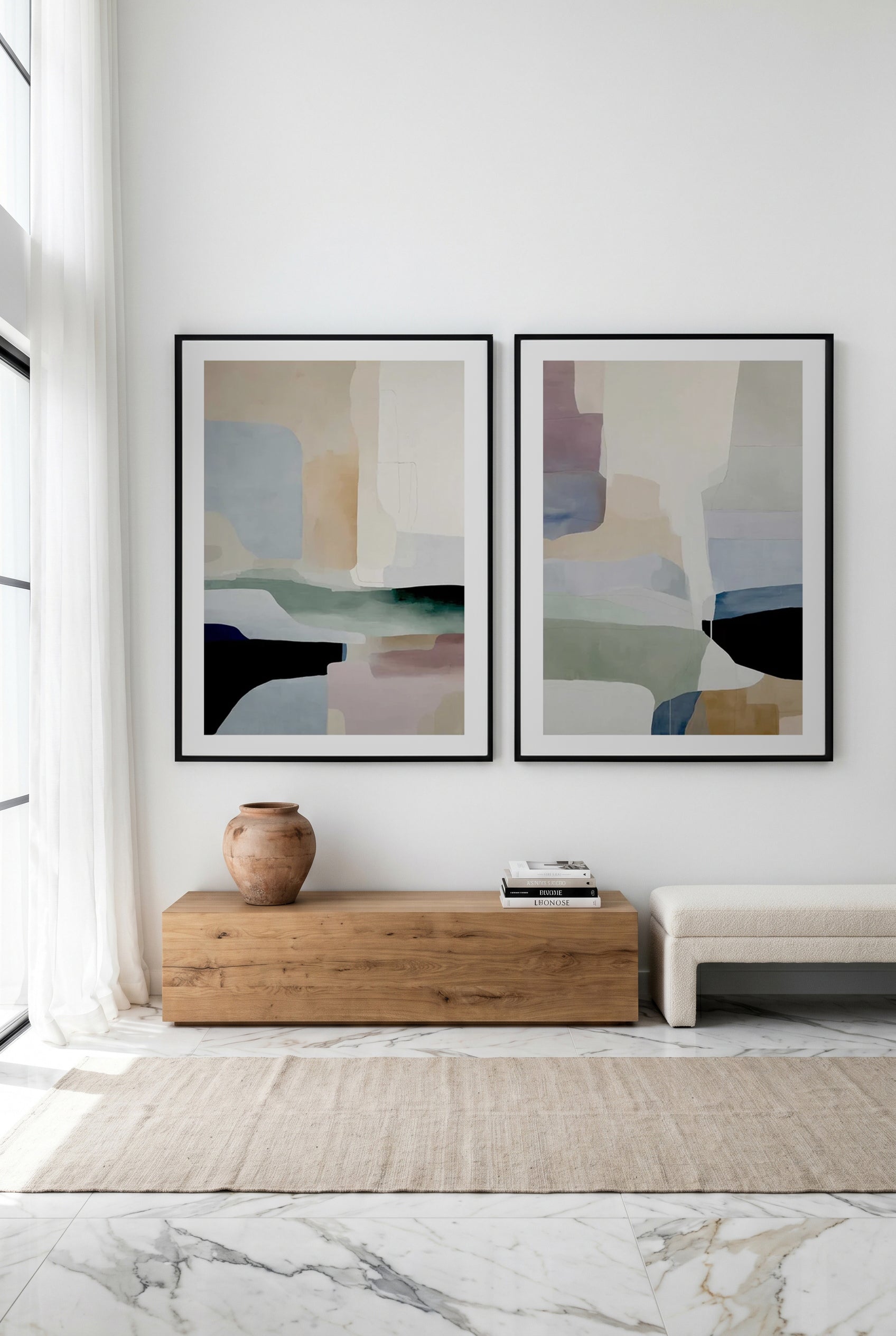 Studio Haze I & II Art Print Set of 2 | Matching Wall Art