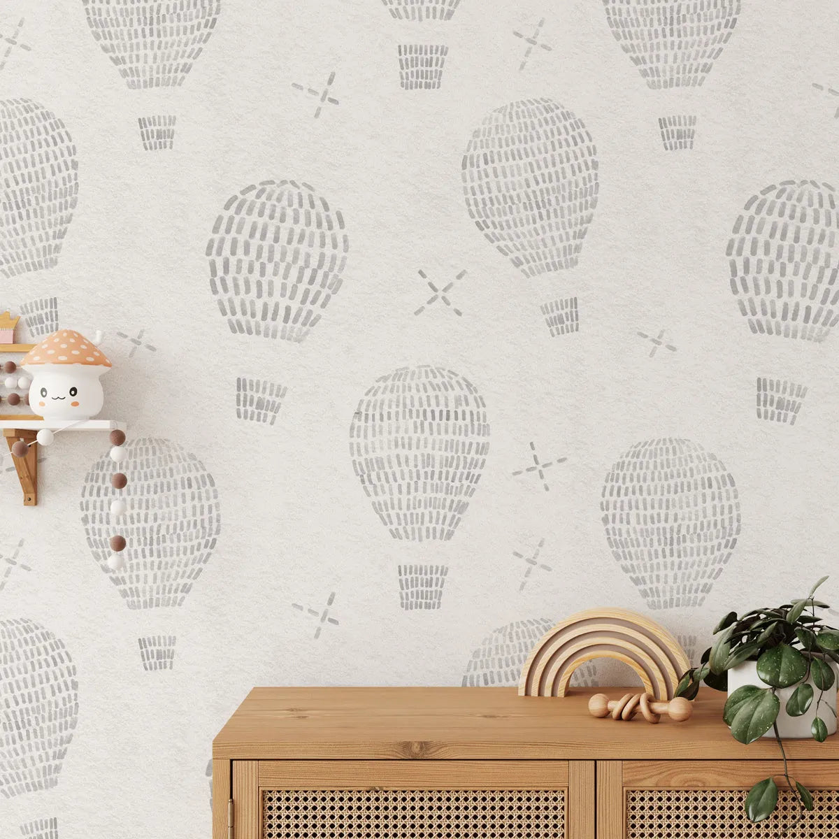 Little Dreamer Grey Wallpaper from Olive et Oriel where you can shop wallpaper and artworks online