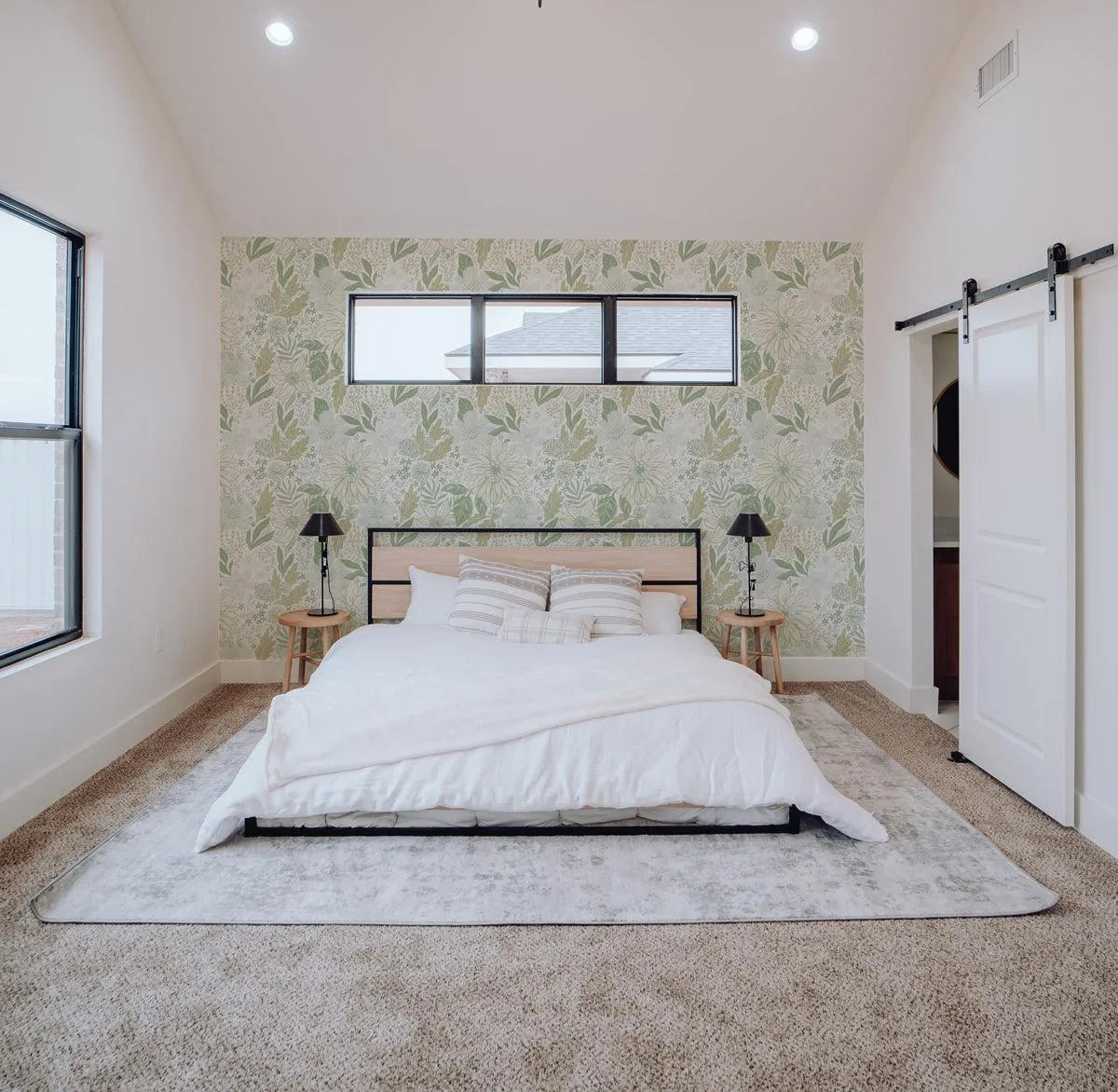 Botanical Sketch Grande Sage Green Wallpaper from Olive et Oriel where you can shop wallpaper and artworks online