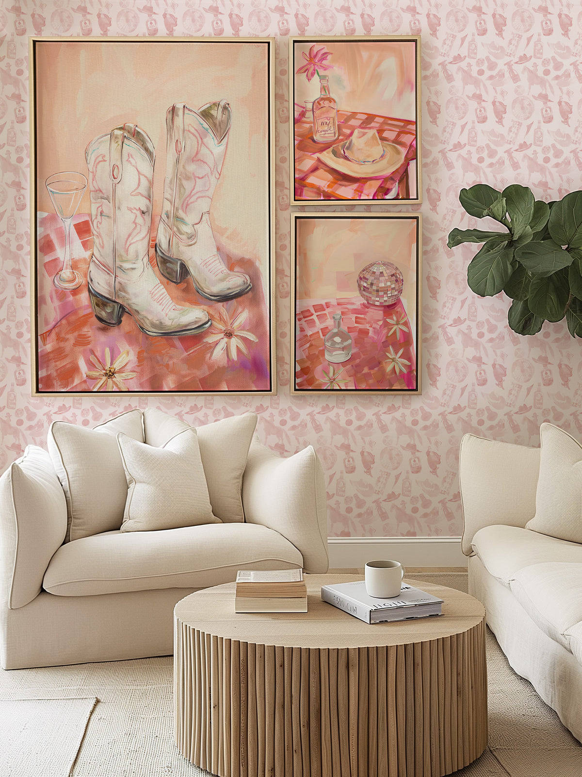Roll the Dice Cowgirl Wallpaper from Olive et Oriel where you can shop wallpaper and artworks online