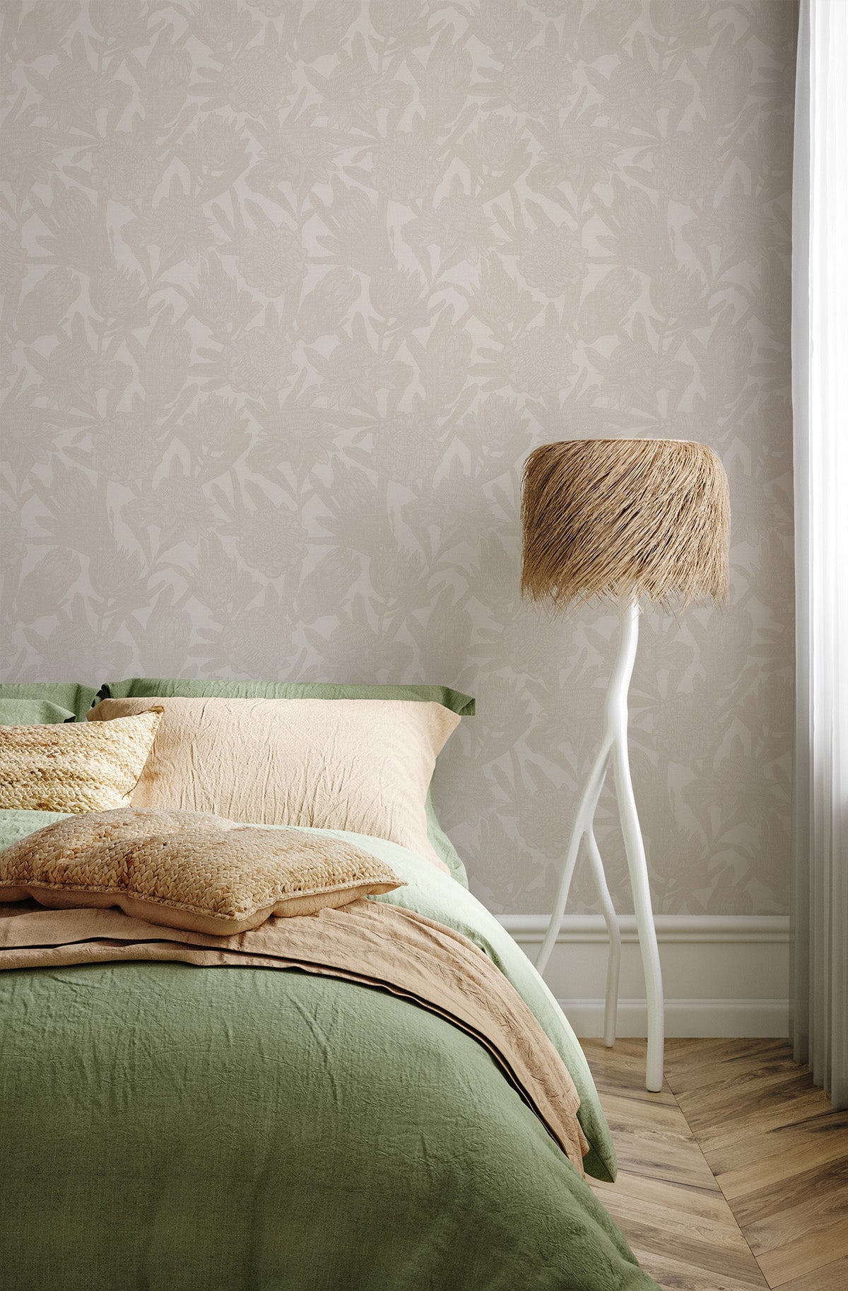 Australiana luxe in Beige Wallpaper from Olive et Oriel where you can shop wallpaper and artworks online