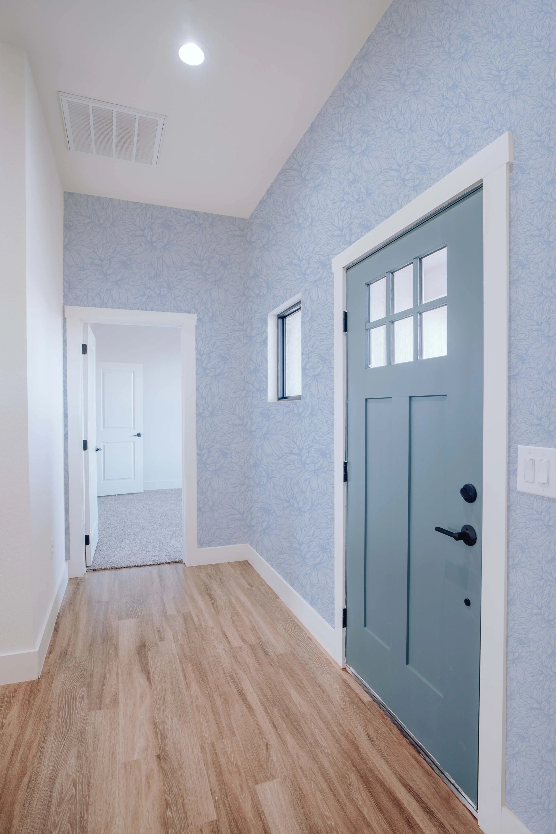 Chrysanthemum Flower Blue Wallpaper from Olive et Oriel where you can shop wallpaper and artworks online