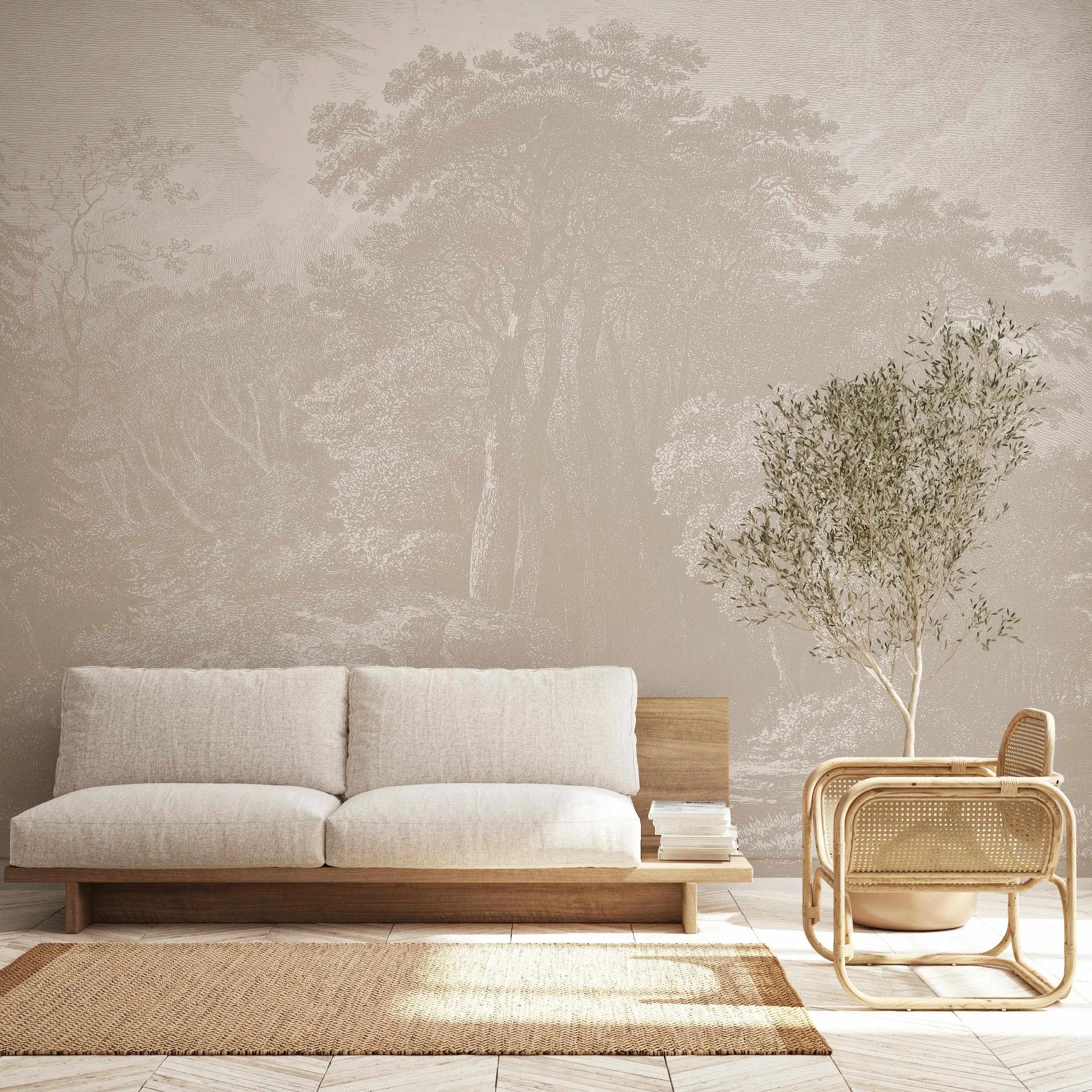 Forest Walk Wallpaper Mural from Olive et Oriel where you can shop wallpaper and artworks online