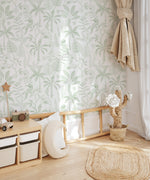 Exotic Oasis in Sage Green Wallpaper