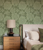 Luxe Country Floral Eucalyptus Green Wallpaper