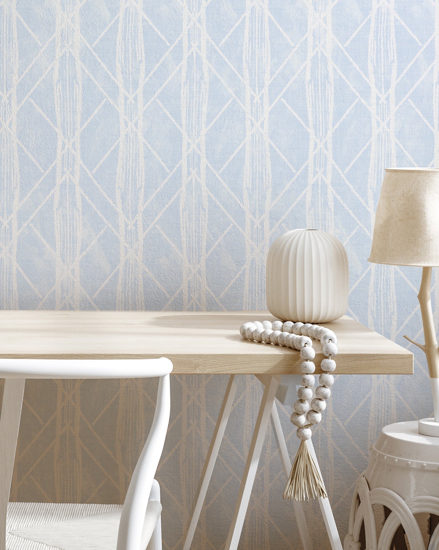 Organic Stripe in Light Blue Wallpaper