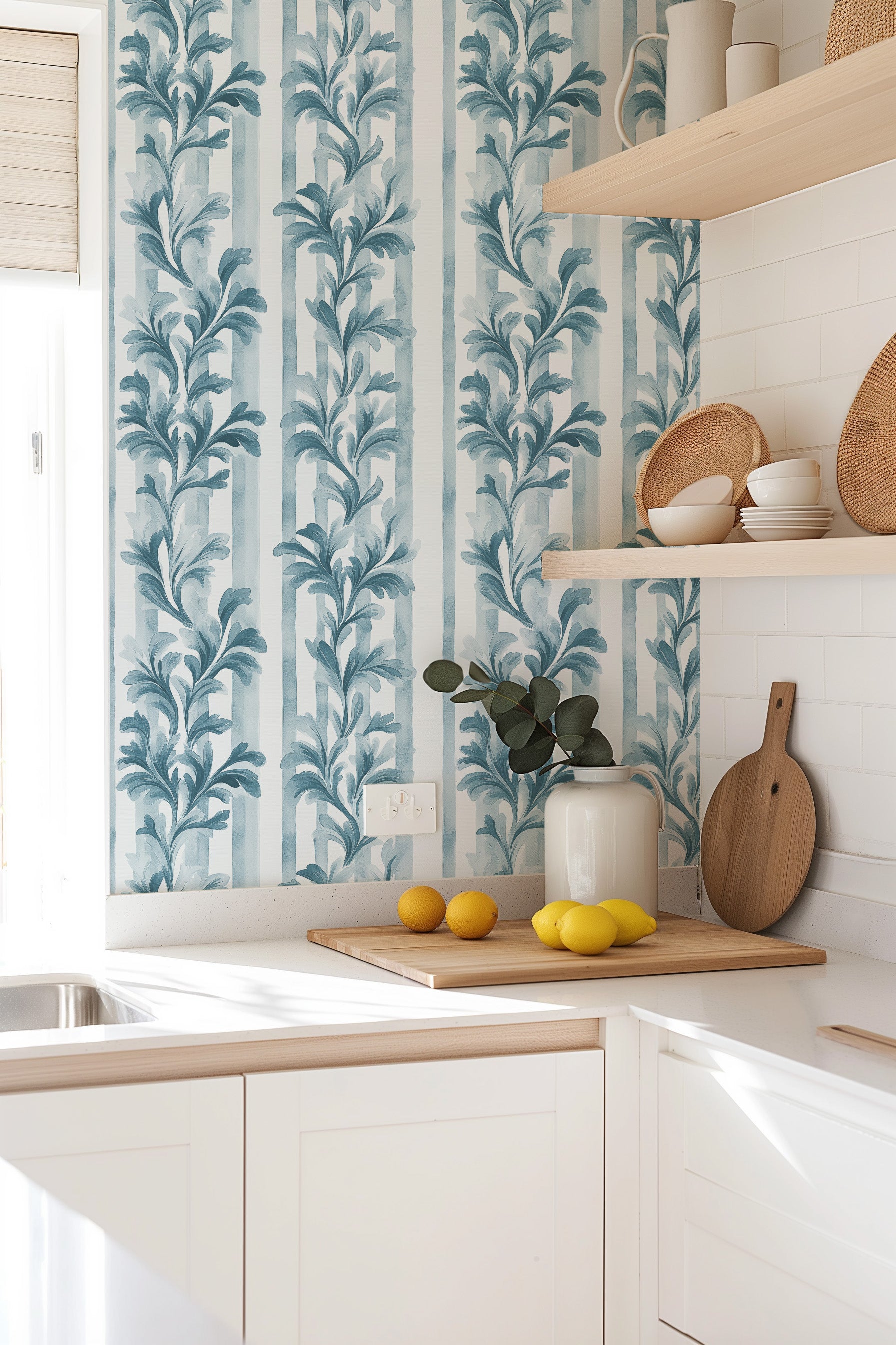 Amalfi Stripe Wallpaper from Olive et Oriel where you can shop wallpaper and artworks online