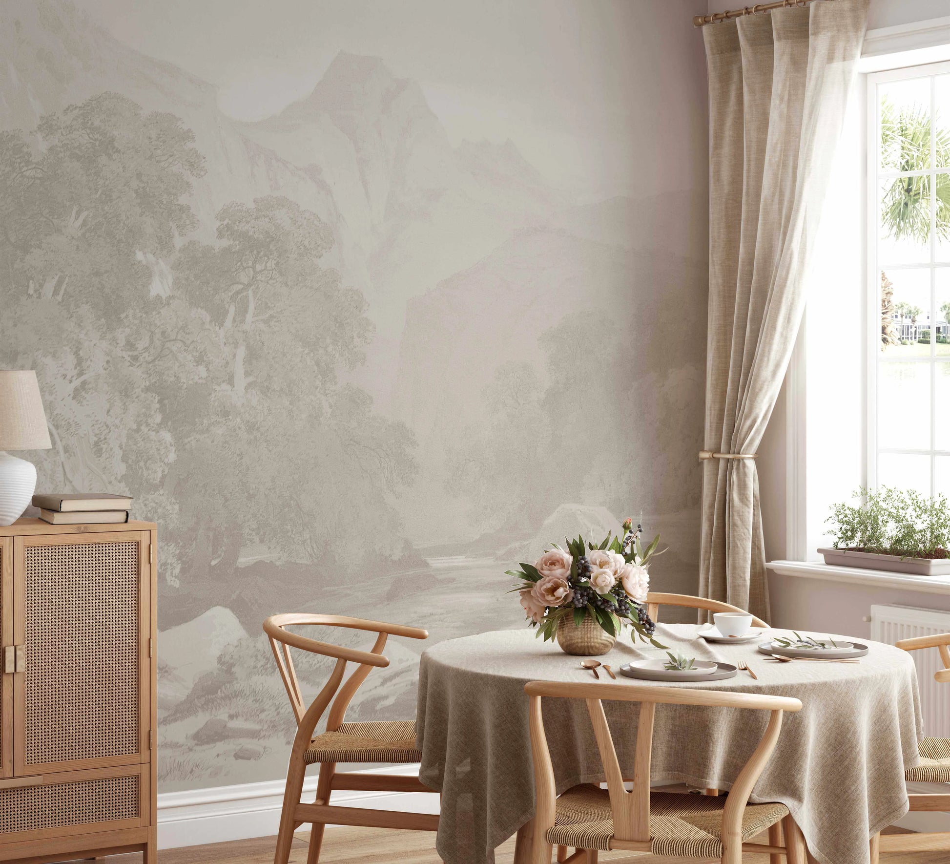 Bushland Mountain Stream Wallpaper Mural from Olive et Oriel where you can shop wallpaper and artworks online