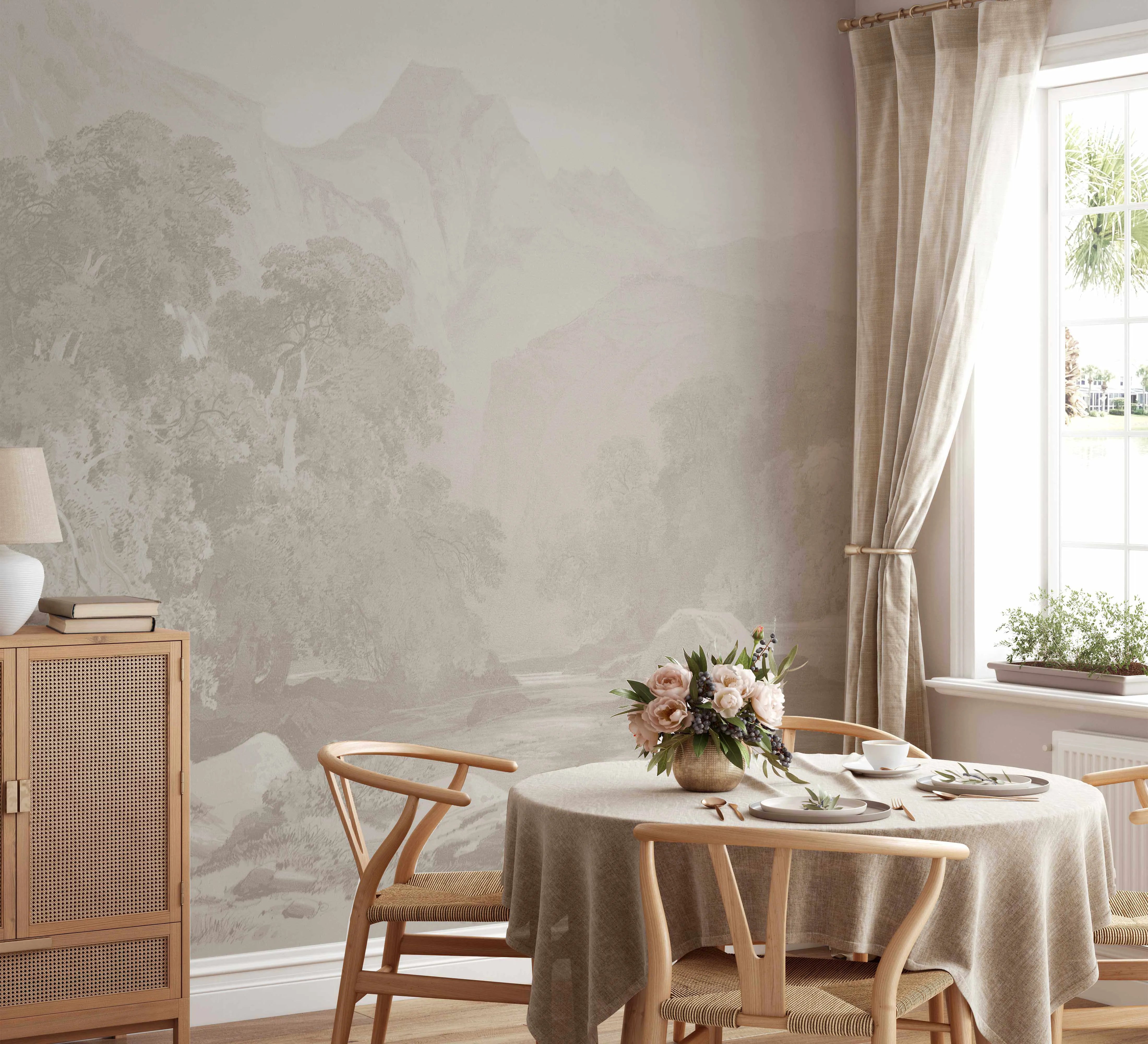 Bushland Mountain Stream Wallpaper Mural from Olive et Oriel where you can shop wallpaper and artworks online