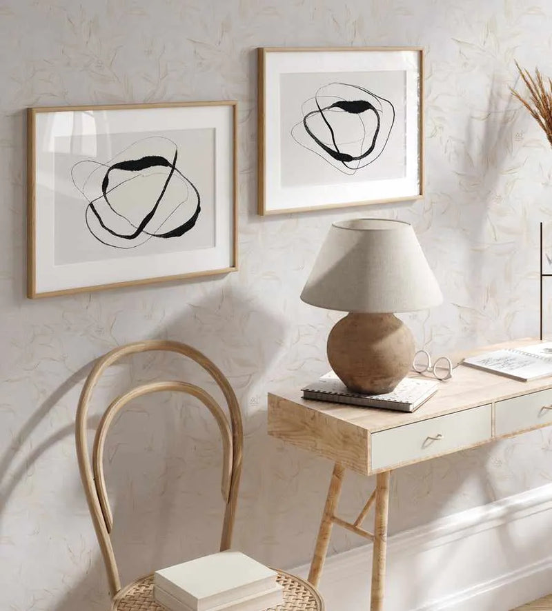 Olive Leaf Wallpaper in Dove Grey from Olive et Oriel where you can shop wallpaper and artworks online