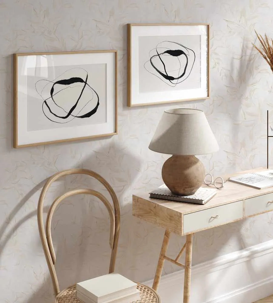 Olive Leaf Wallpaper in Dove Grey from Olive et Oriel where you can shop wallpaper and artworks online