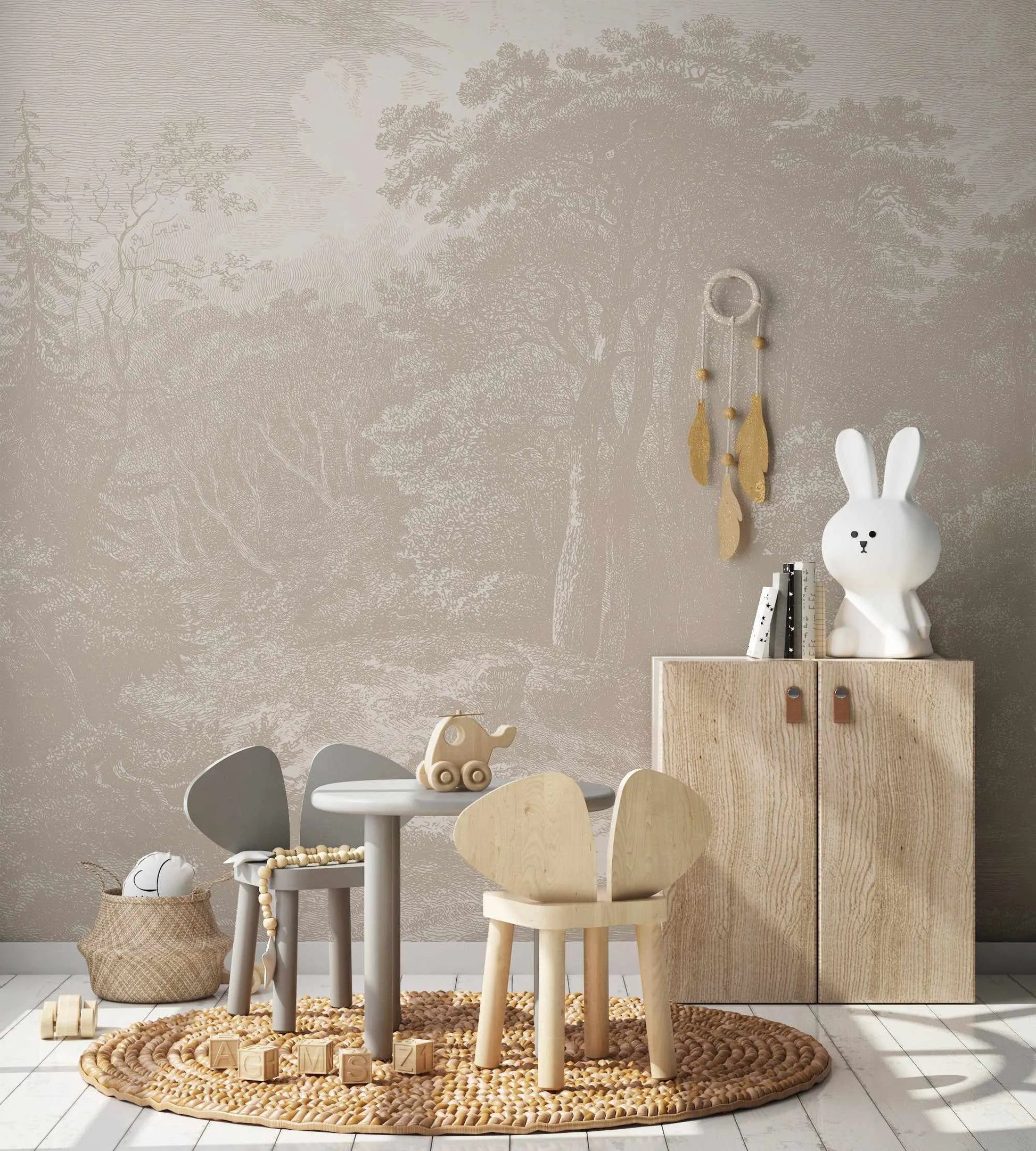 Forest Walk Wallpaper Mural from Olive et Oriel where you can shop wallpaper and artworks online
