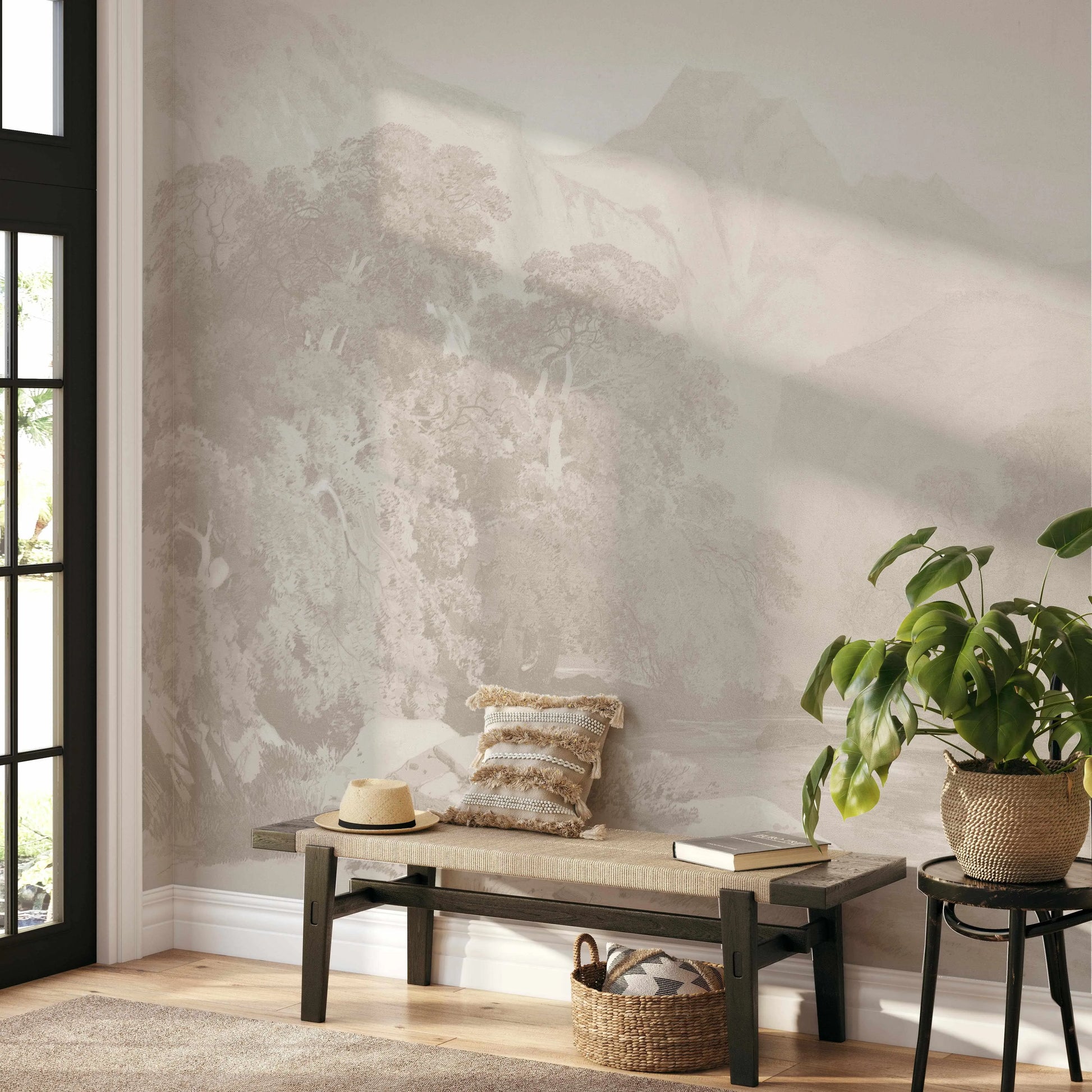 Bushland Mountain Stream Wallpaper Mural from Olive et Oriel where you can shop wallpaper and artworks online