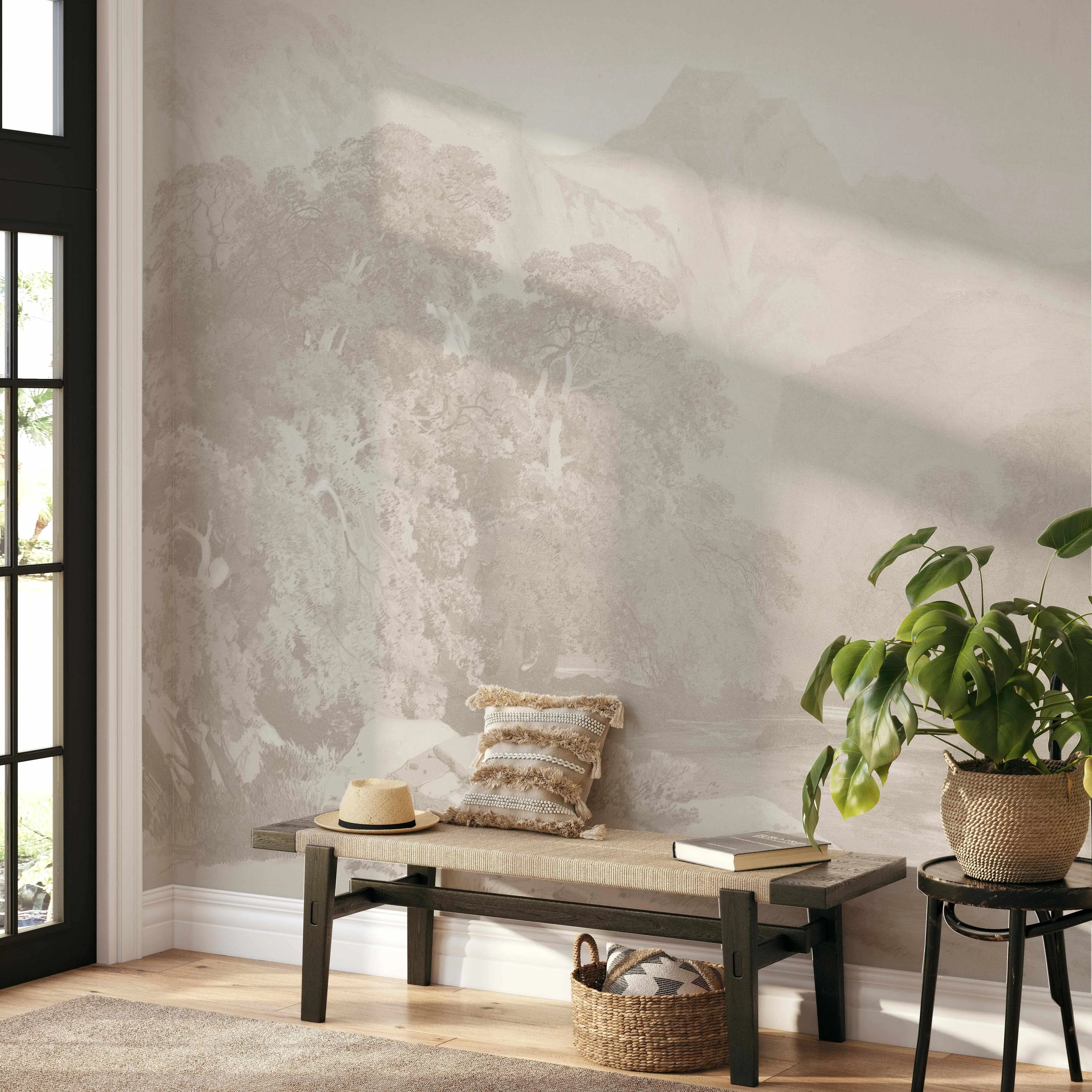 Bushland Mountain Stream Wallpaper Mural from Olive et Oriel where you can shop wallpaper and artworks online