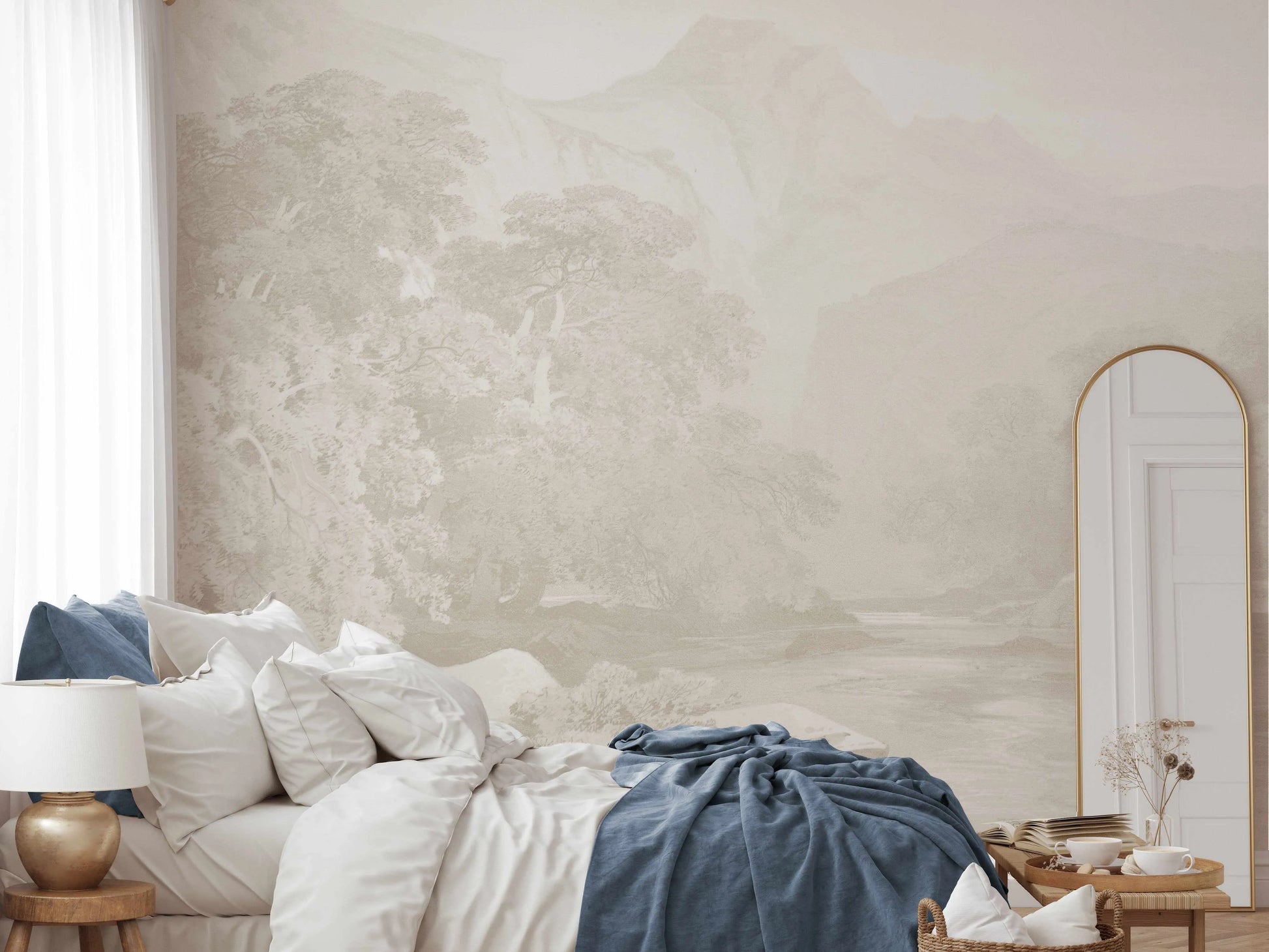 Bushland Mountain Stream Wallpaper Mural from Olive et Oriel where you can shop wallpaper and artworks online