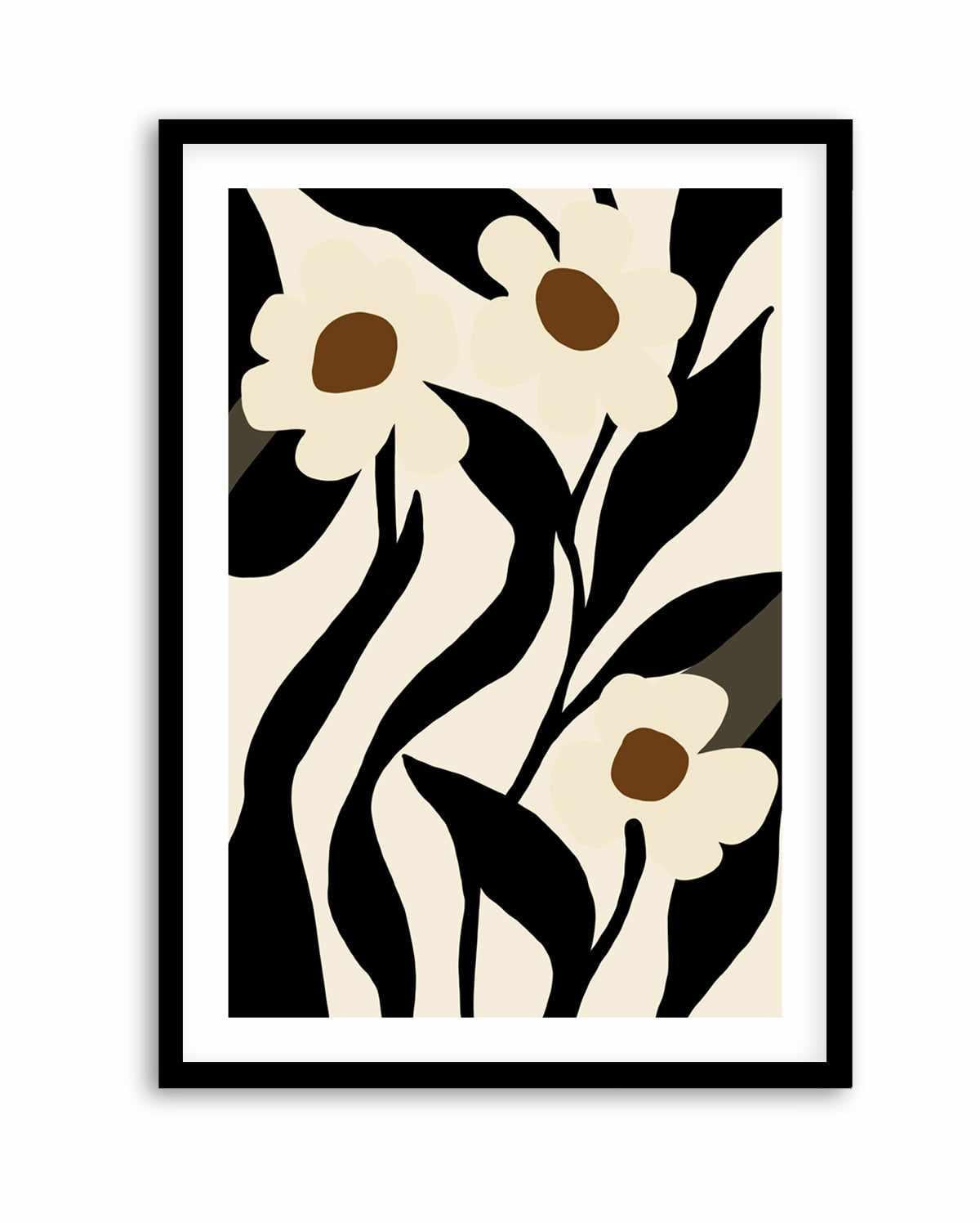 Stylized Floral In Black by Little Dean | Art Print from Olive et Oriel where you can shop wallpaper and artworks online
