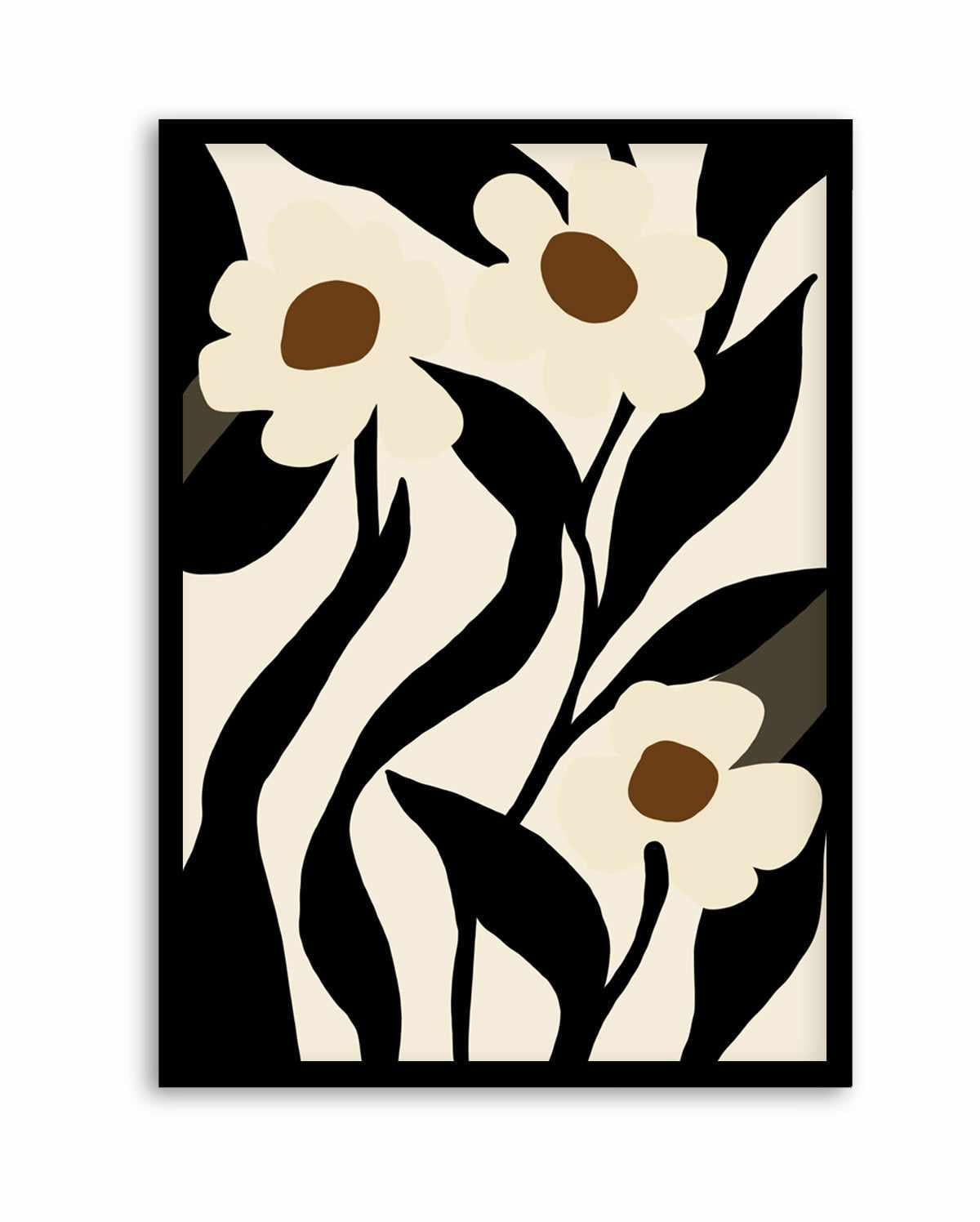 Stylized Floral In Black by Little Dean | Art Print from Olive et Oriel where you can shop wallpaper and artworks online