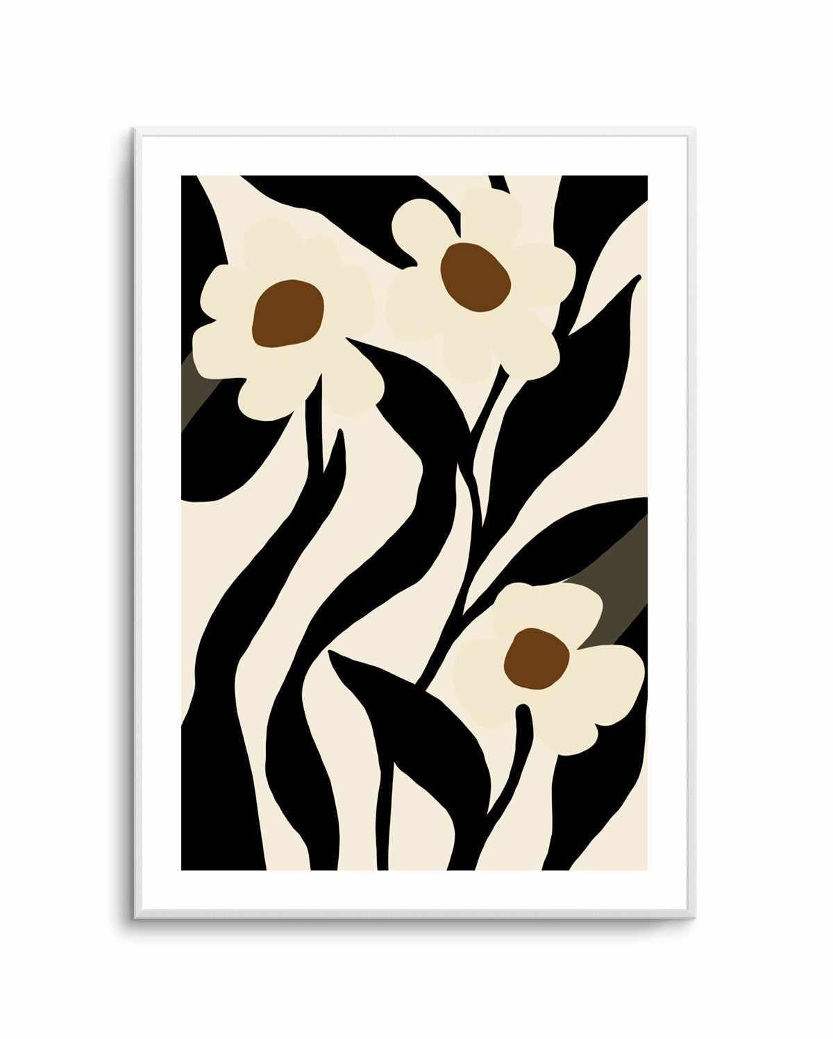 Stylized Floral In Black by Little Dean | Art Print from Olive et Oriel where you can shop wallpaper and artworks online