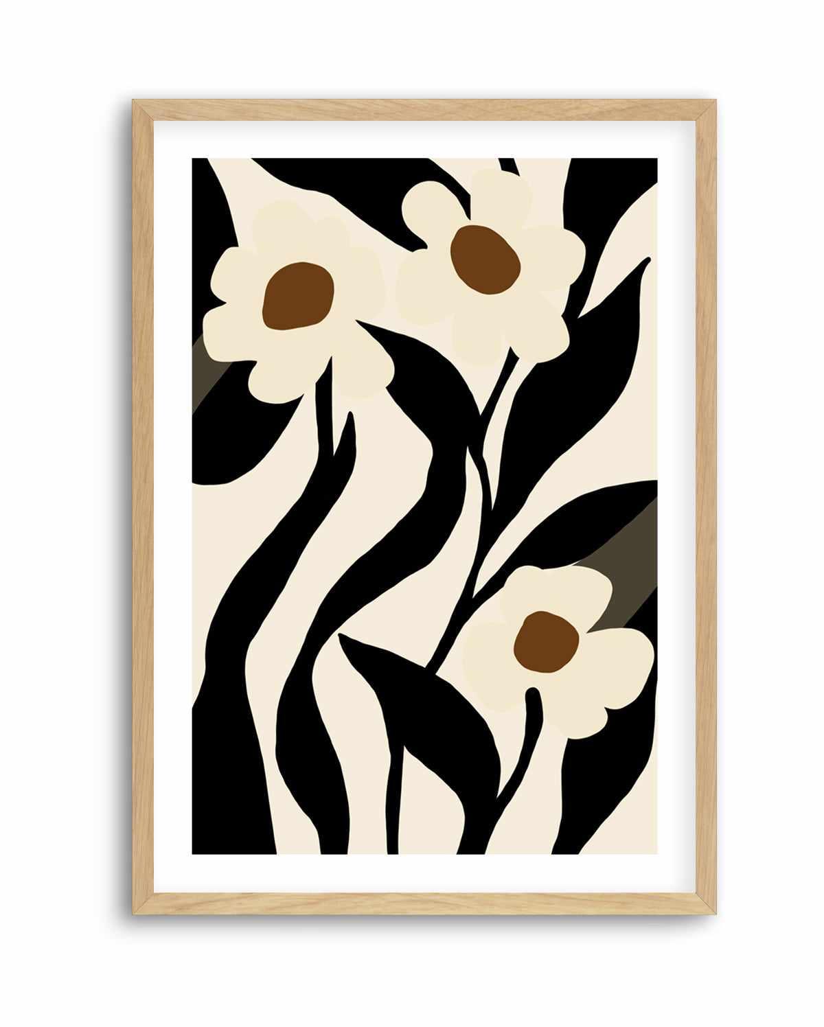 Stylized Floral In Black by Little Dean | Art Print from Olive et Oriel where you can shop wallpaper and artworks online
