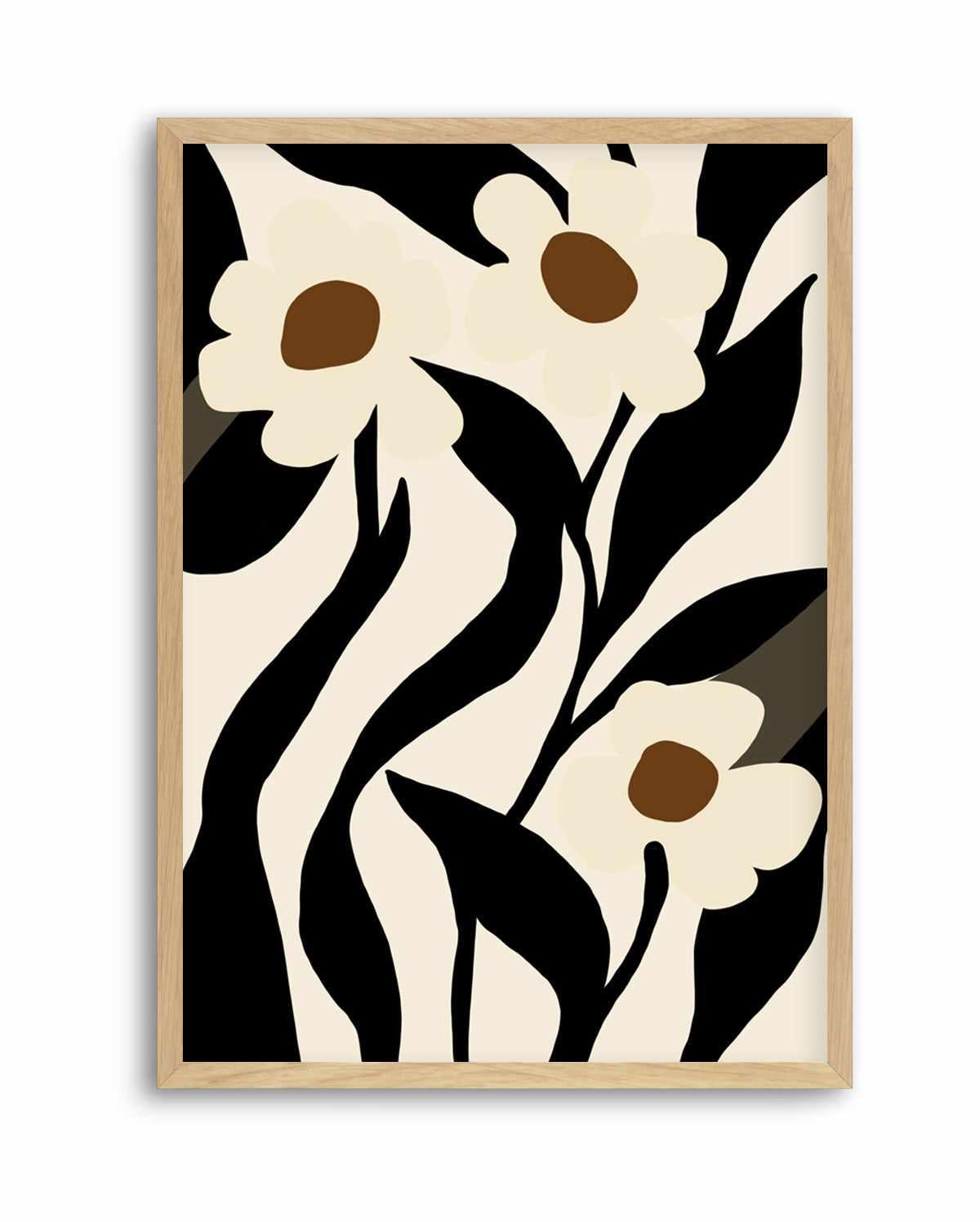 Stylized Floral In Black by Little Dean | Art Print from Olive et Oriel where you can shop wallpaper and artworks online