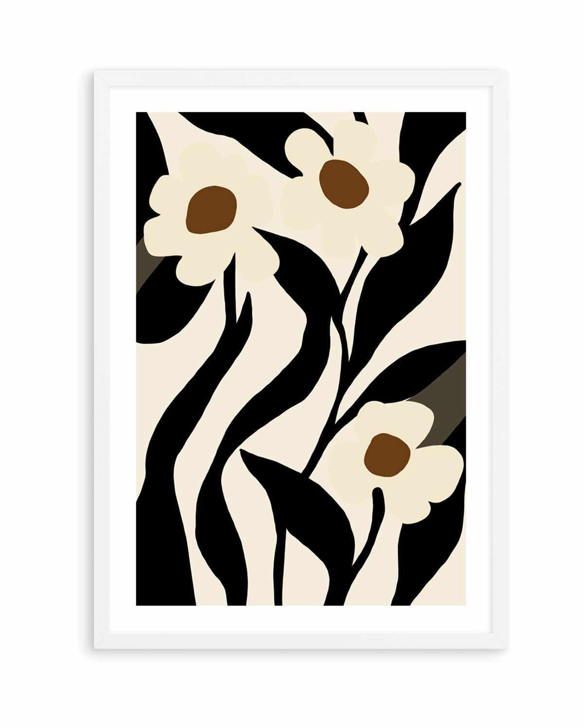 Stylized Floral In Black by Little Dean | Art Print from Olive et Oriel where you can shop wallpaper and artworks online
