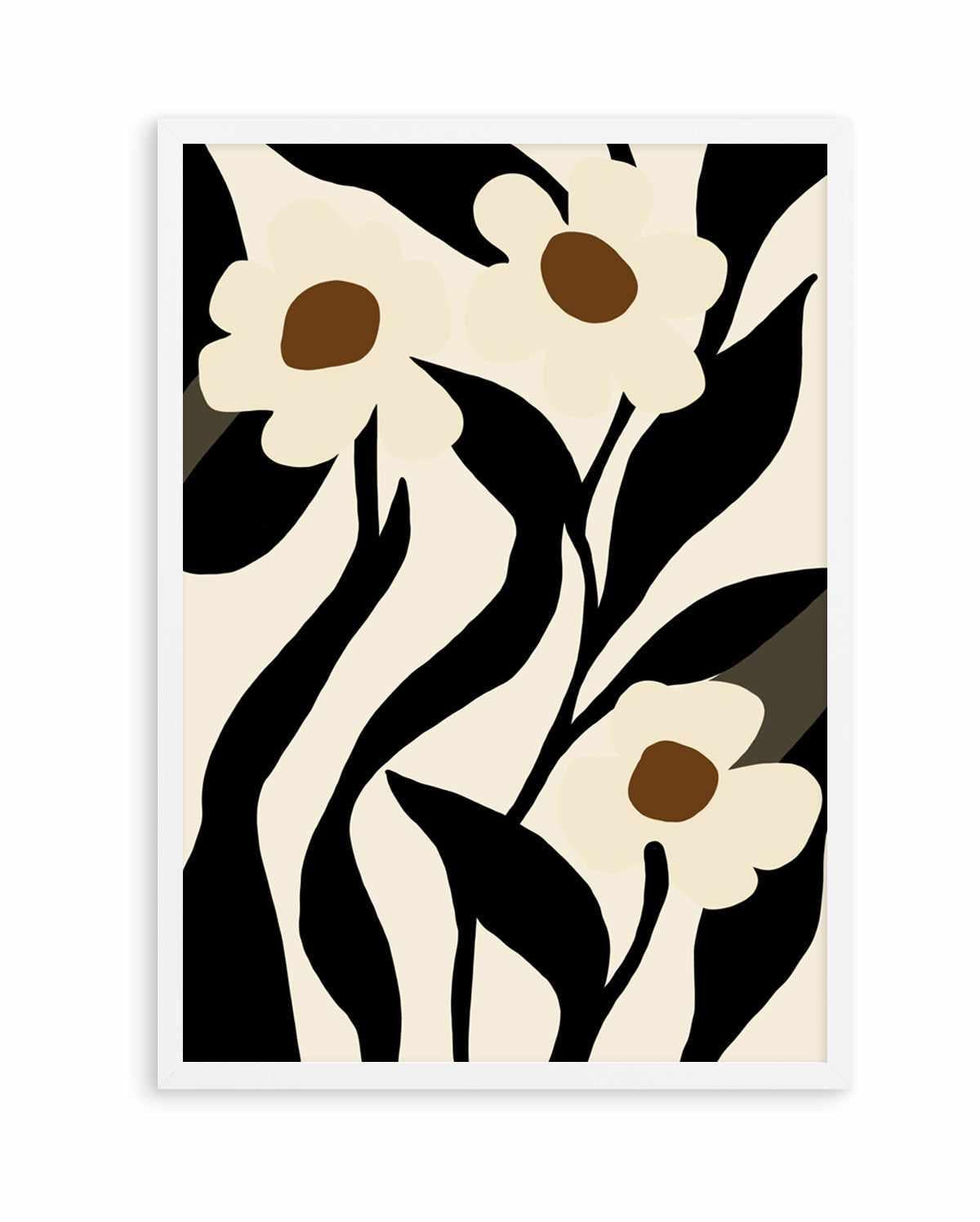 Stylized Floral In Black by Little Dean | Art Print from Olive et Oriel where you can shop wallpaper and artworks online