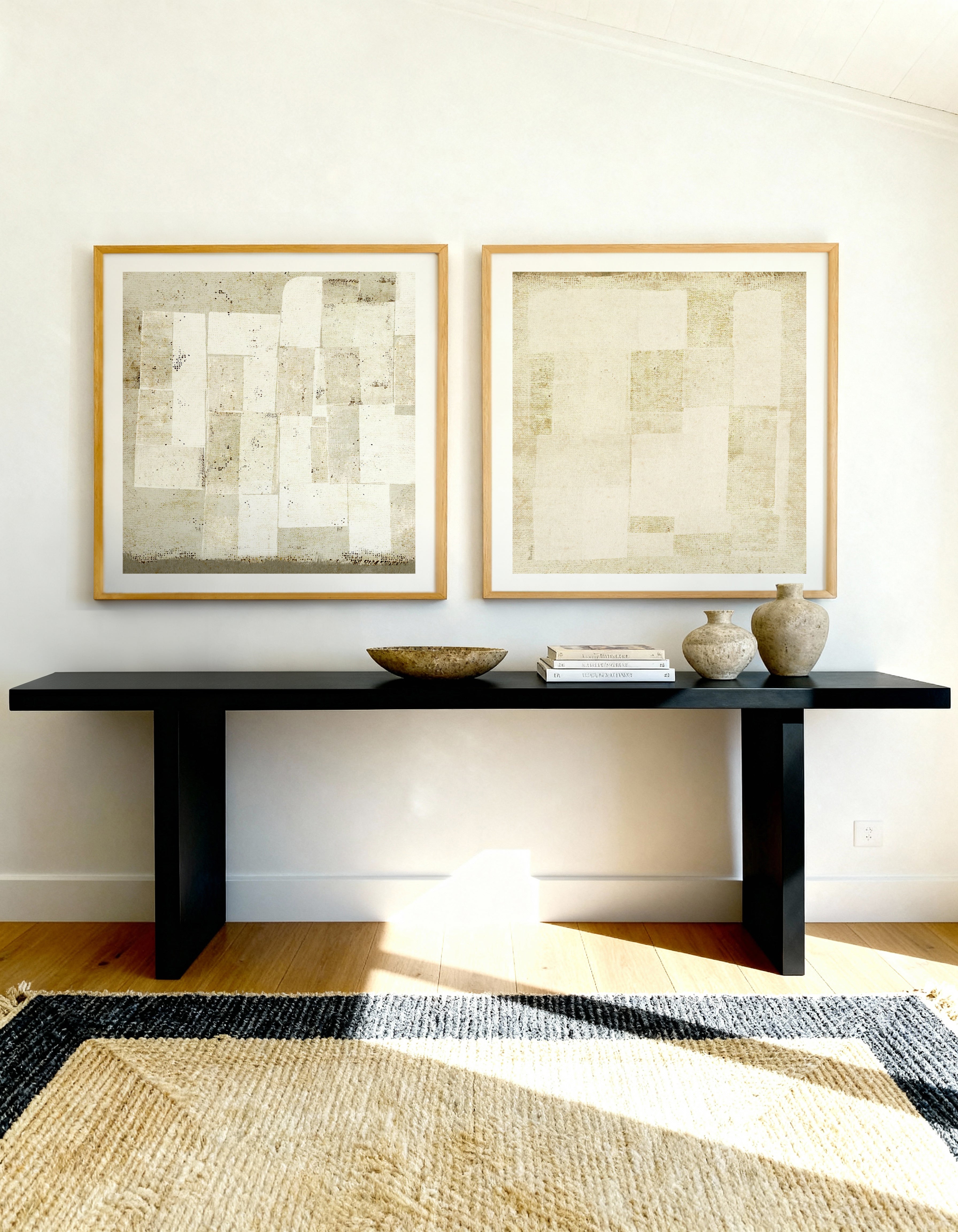 Subtle Patchwork 1 & 2 by Marco Marella Art Print Set of 2 | Matching Wall Art
