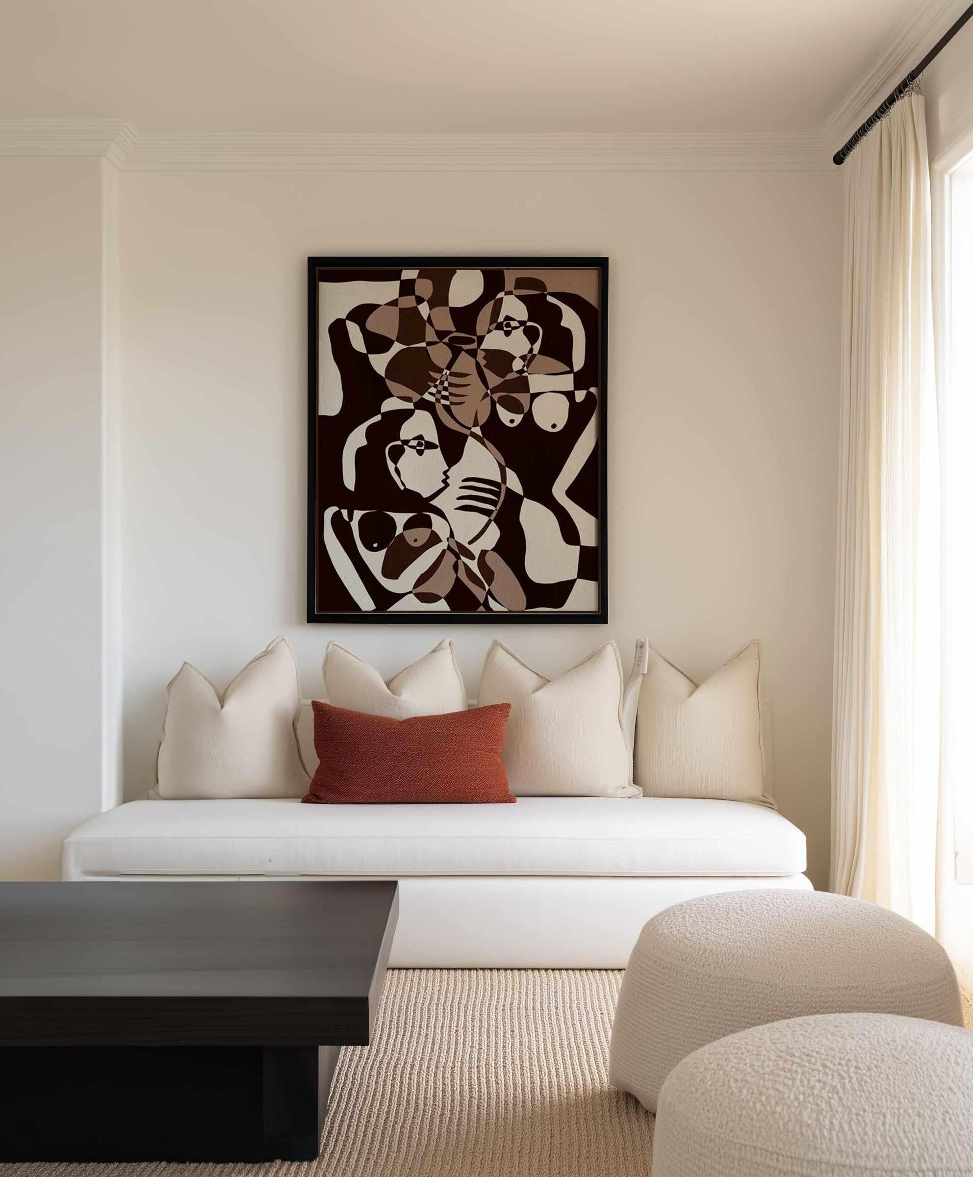 Subtle Ties by Shatha Al Dafai | Framed Canvas Art Print from Olive et Oriel where you can shop wallpaper and artworks online