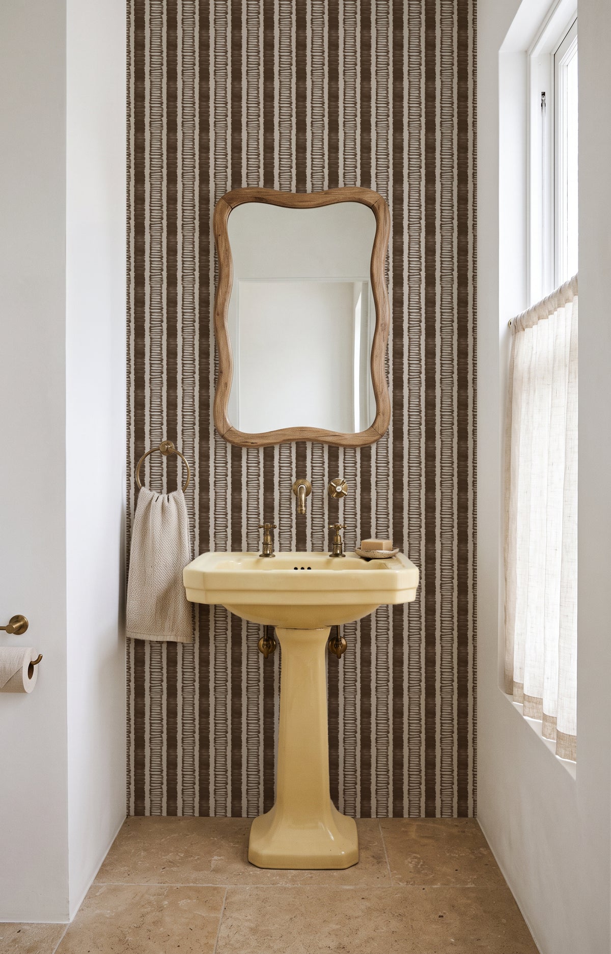 Sumi Stripe in Brown Wallpaper